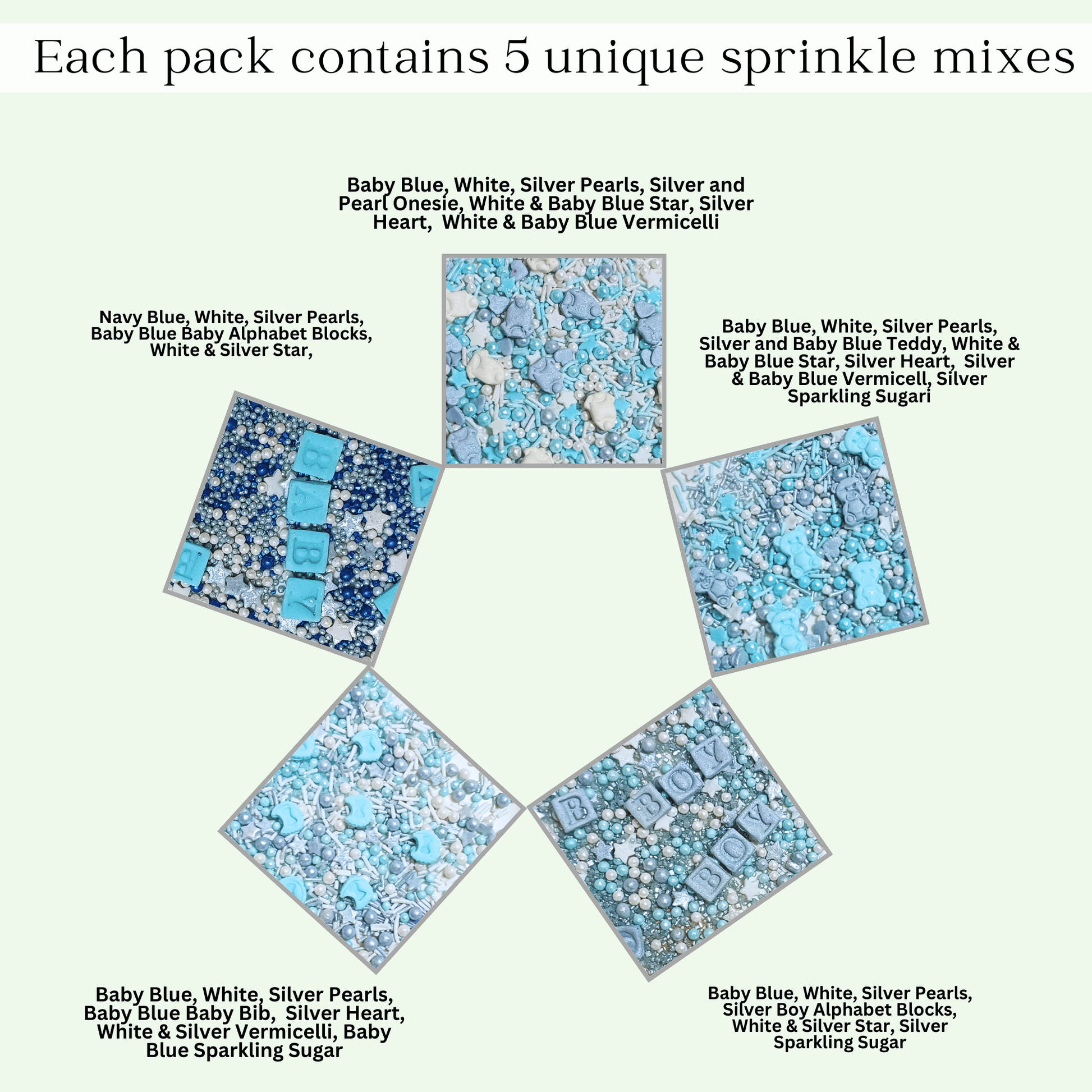 Confect Boys Baby Shower Sprinkles | Edible Sprinkles Assorted