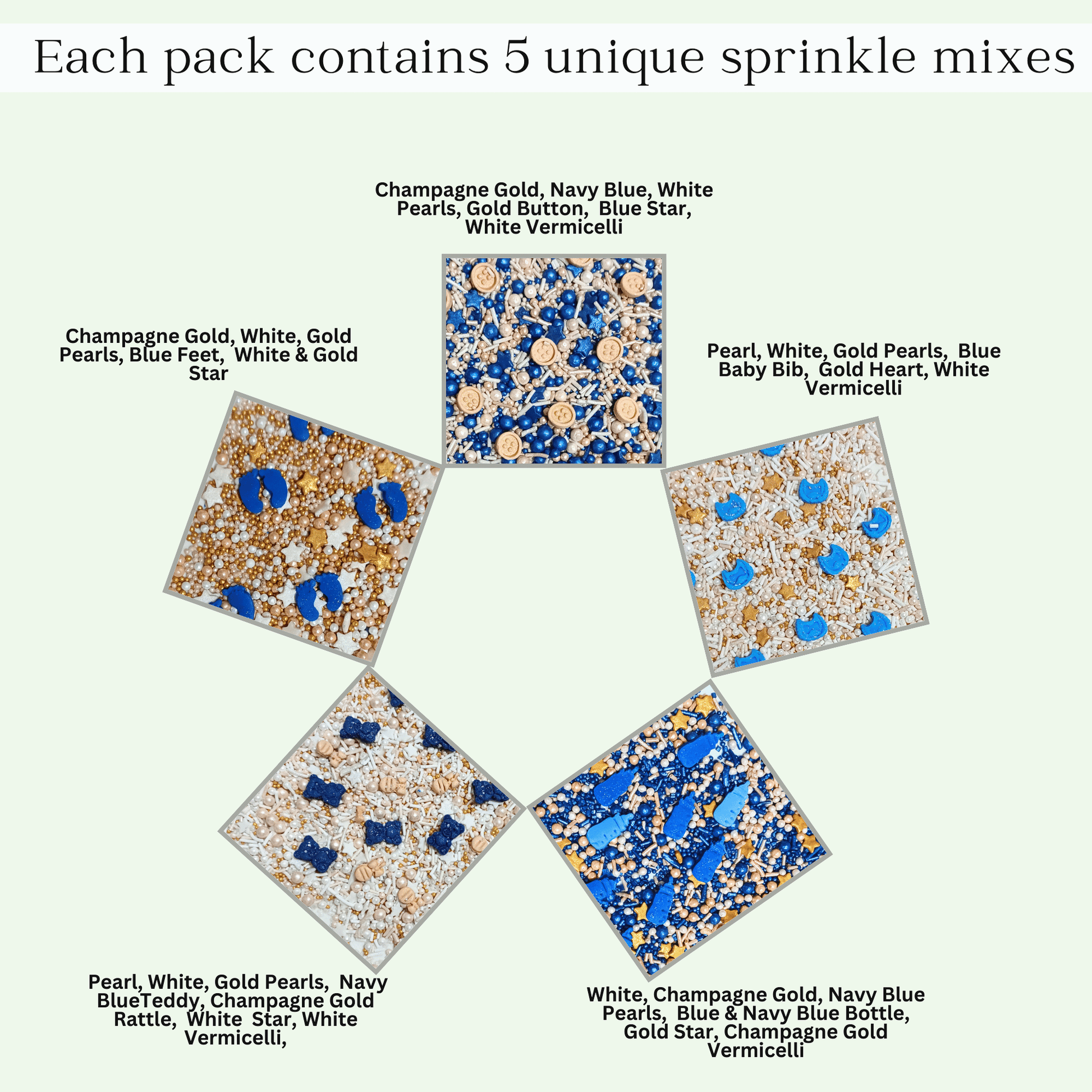 Confect Boys Baby Shower Sprinkles | Gender Reveal Sprinkles | Edible Sprinkles