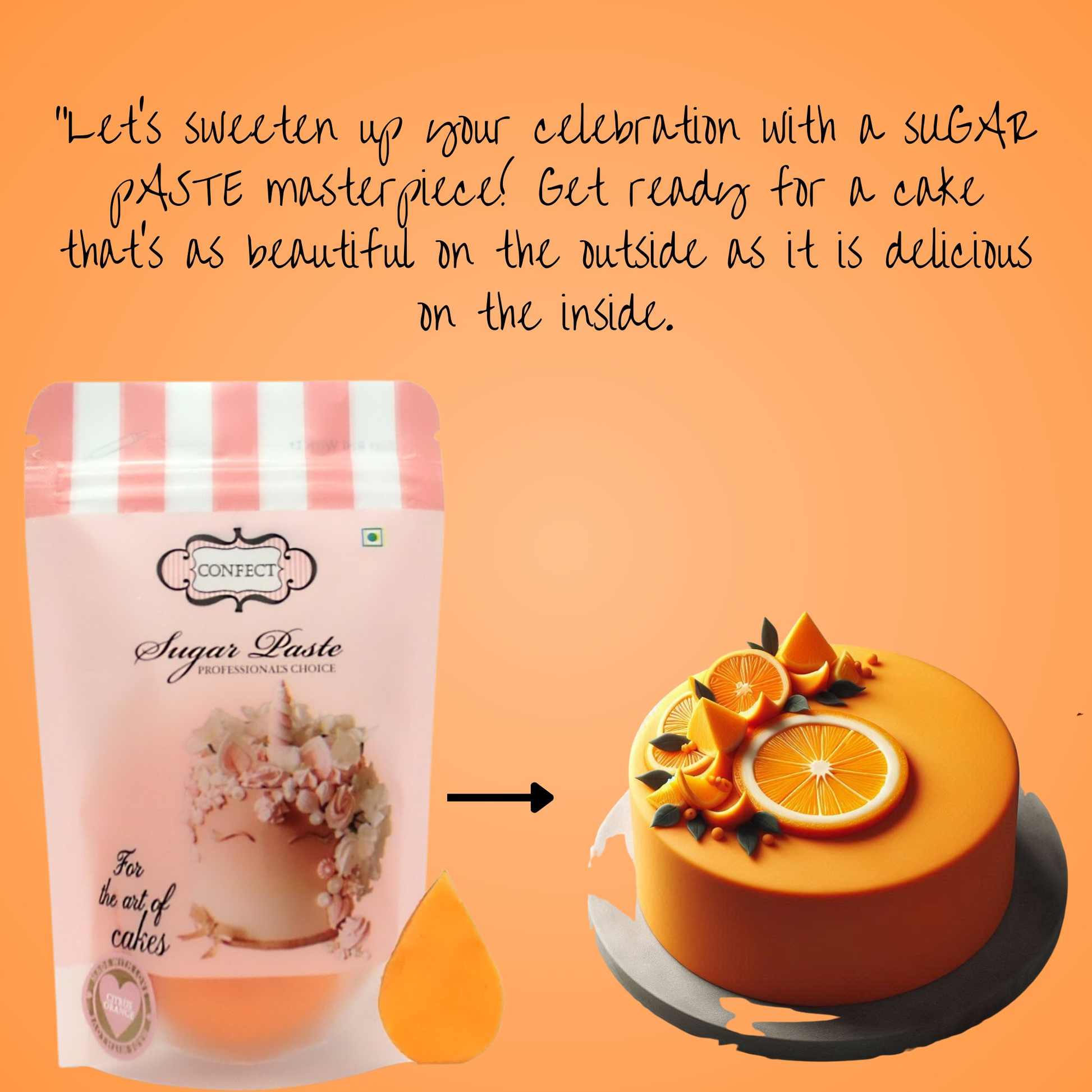 Confect Citrus Orange Fondant | Edible Sugarpaste