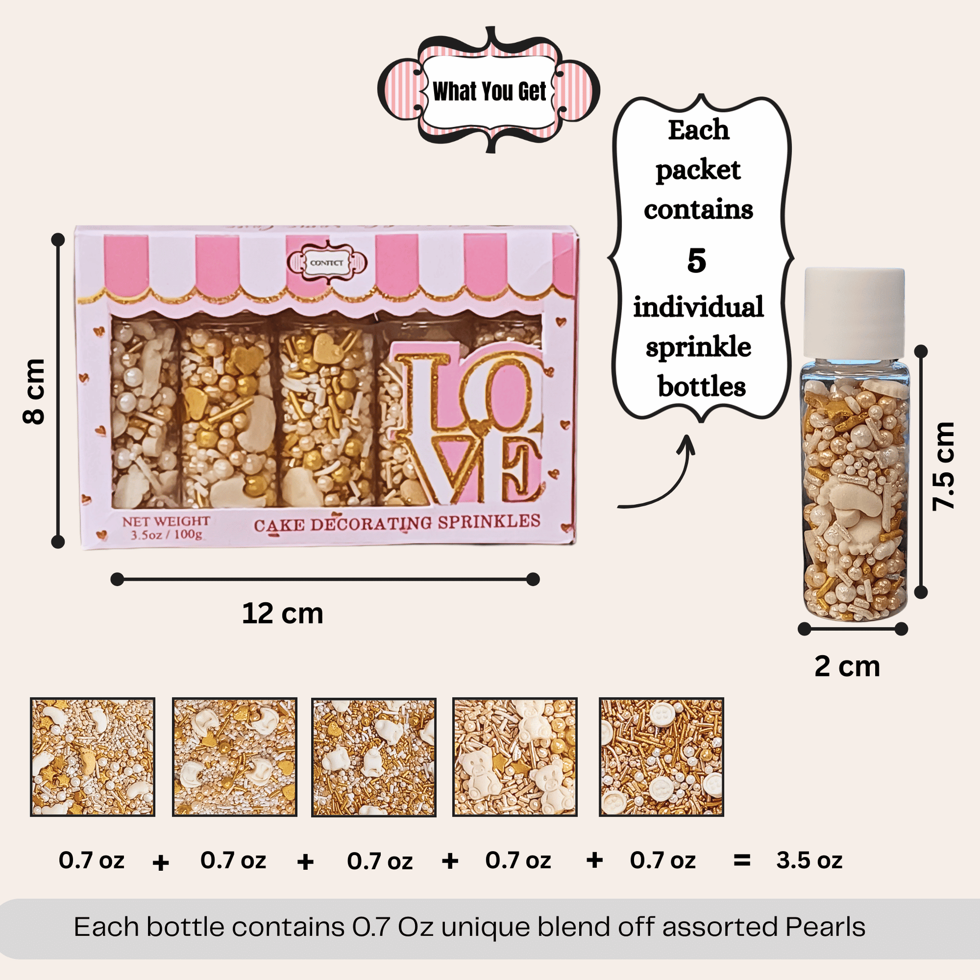 Confect Baby Shower Sprinkles |Edible Sprinkles For Cake & Cupcake Decoration