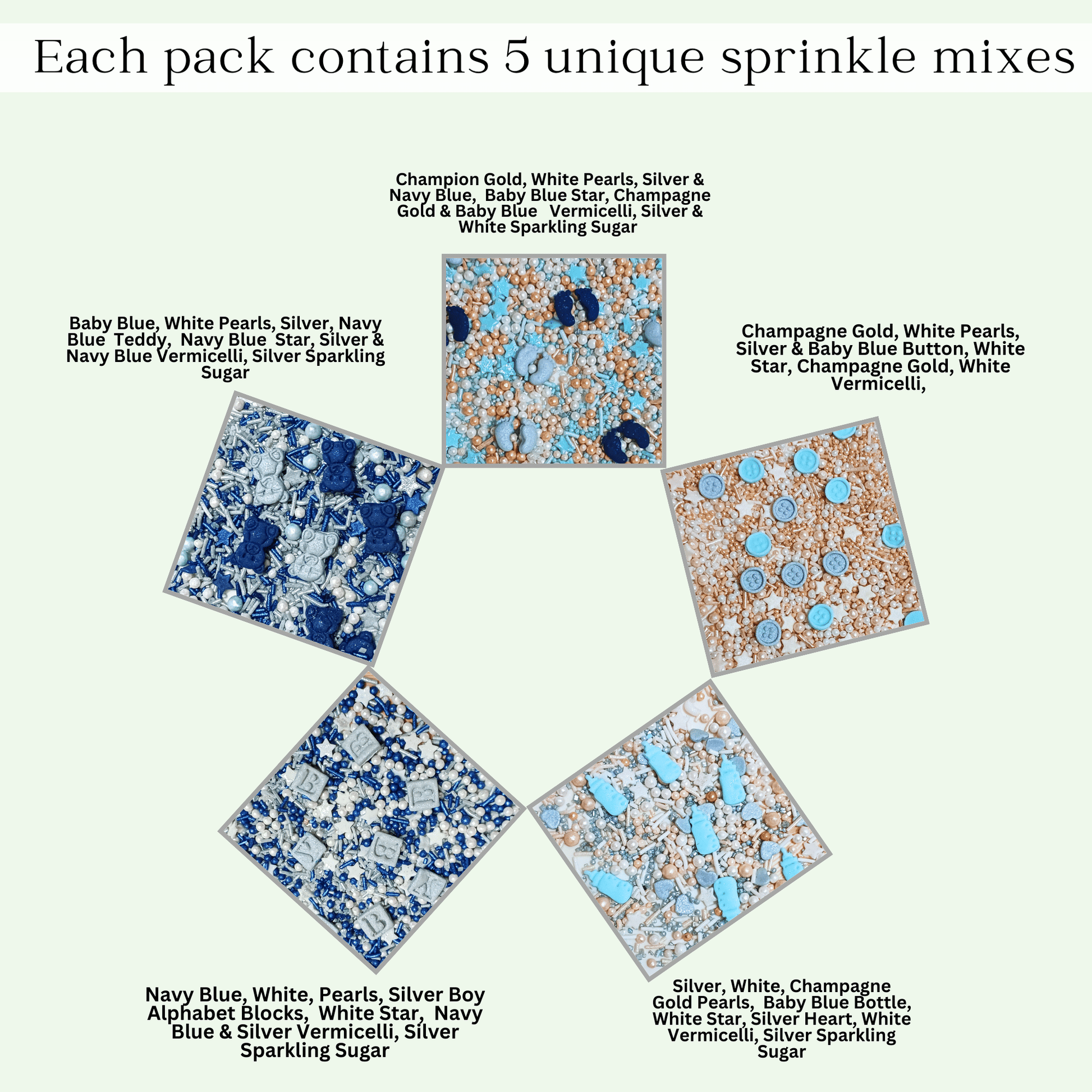 Confect Boys Baby Shower Sprinkles | Gender Reveal Sprinkles