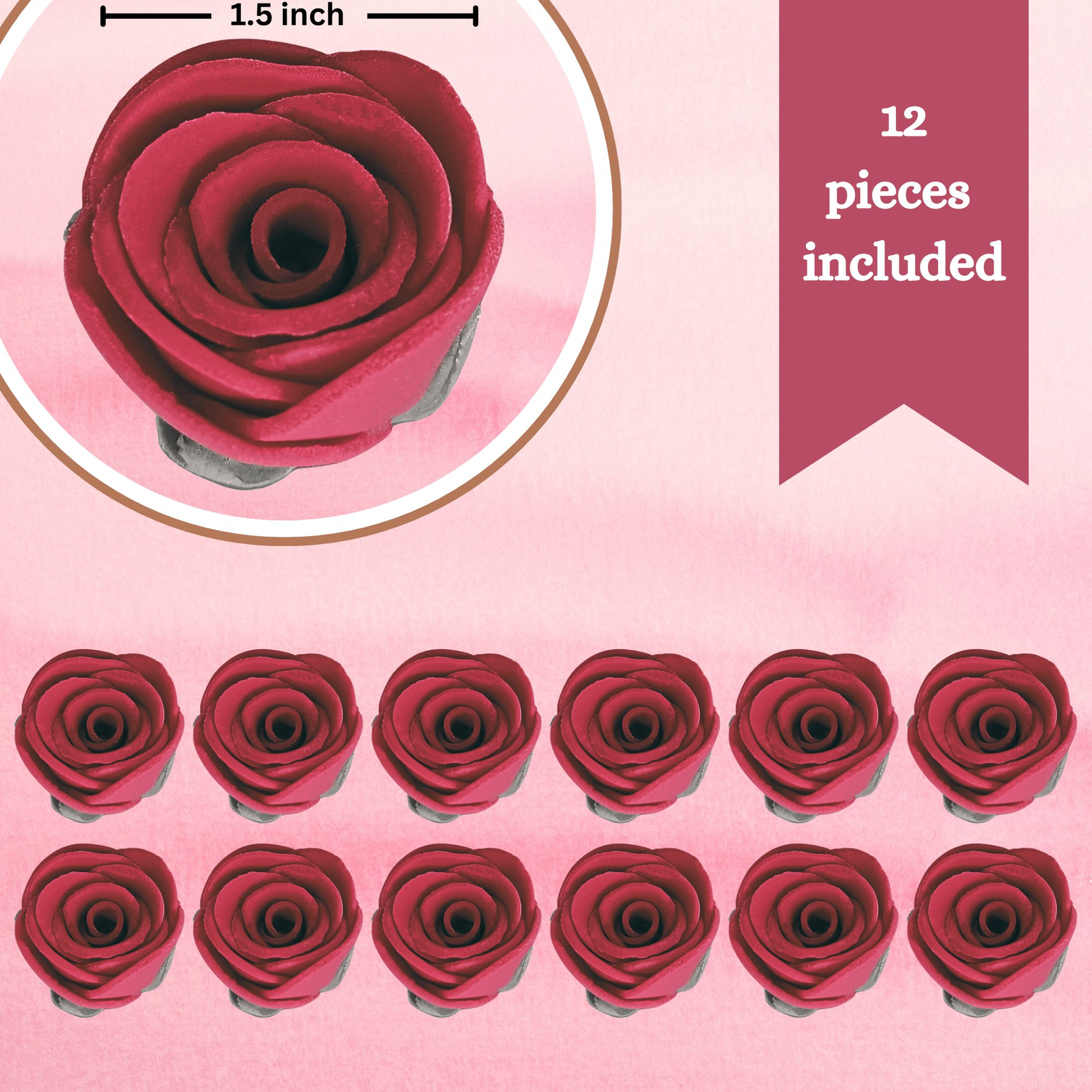 Confect Burgundy | Edible Sugar Flowers