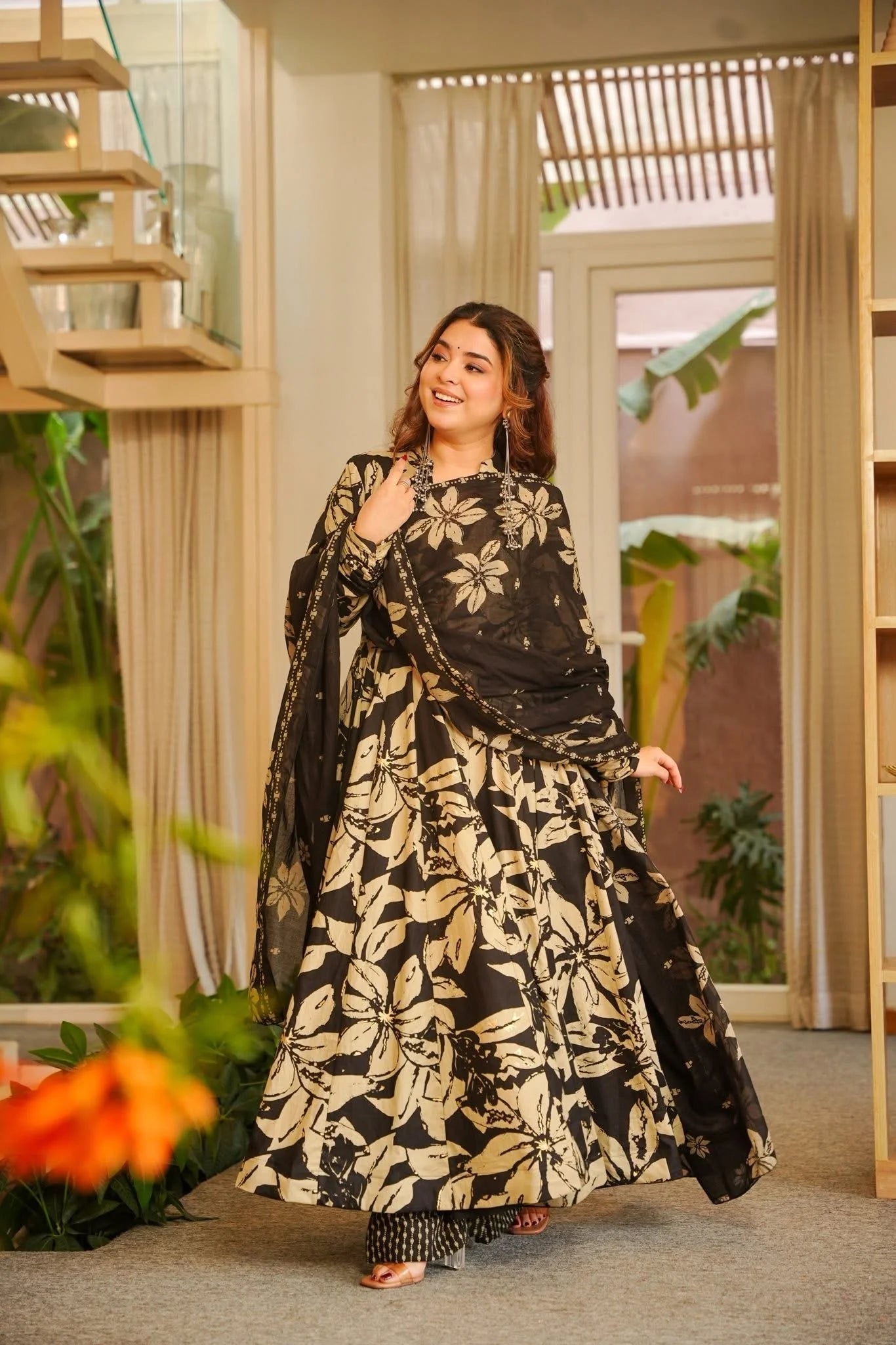 Yash Enterprise Black Muslin Cotton Silk Party Wear Embroidery Suit Set  Grab2Buy Yash Enterprise Grab2Buy