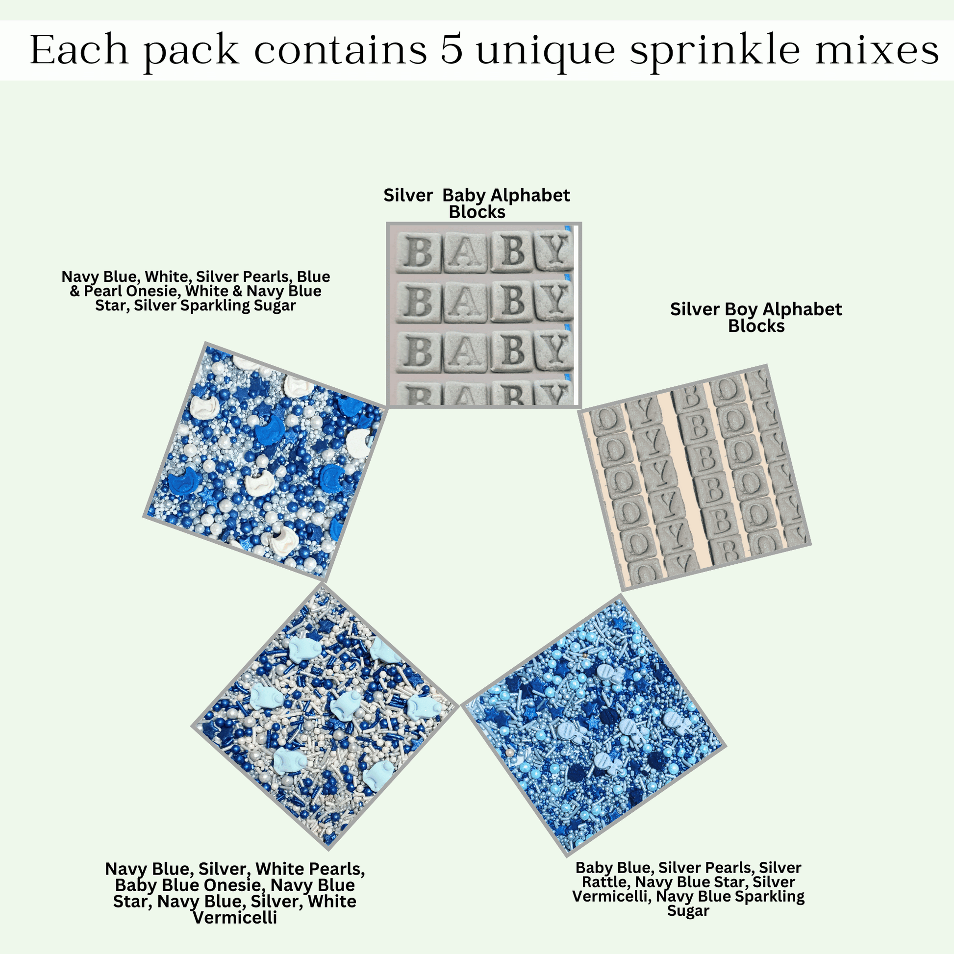 Confect Boys Baby Shower Sprinkles | Gender Reveal Sprinkles | Baby Blue Sprinkles