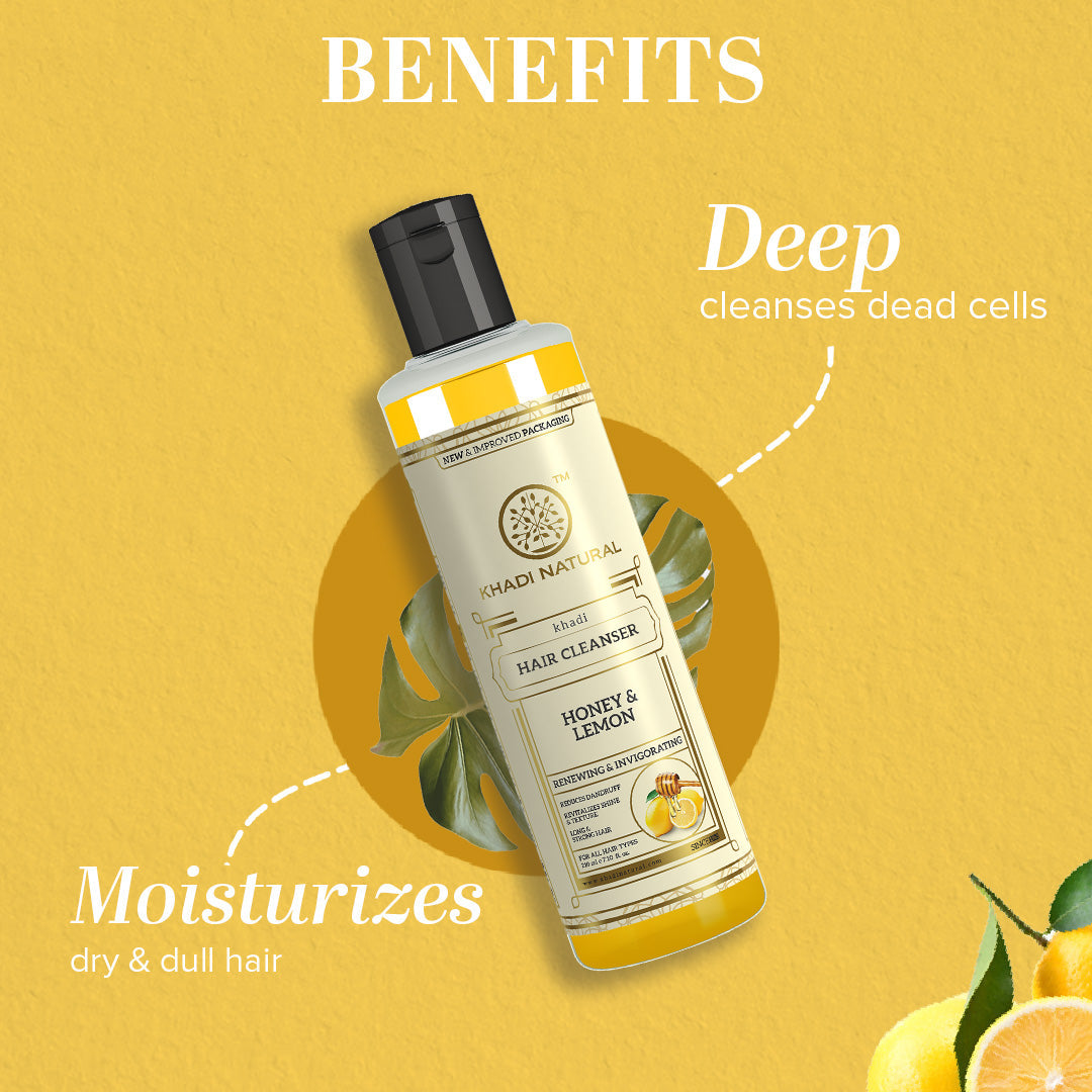 Khadi Natural Honey & Lemon Hair Cleanser - 210ml 