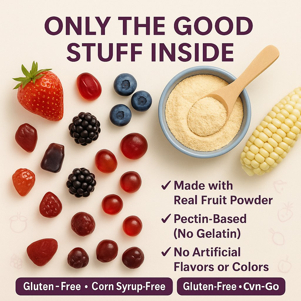 Confect Berry Blast Gummies | Pack of Strawberry, Blackberry, Blueberry, Cranberry, Grape, Cherry Gummies |  Grab2Buy Confect Grab2Buy