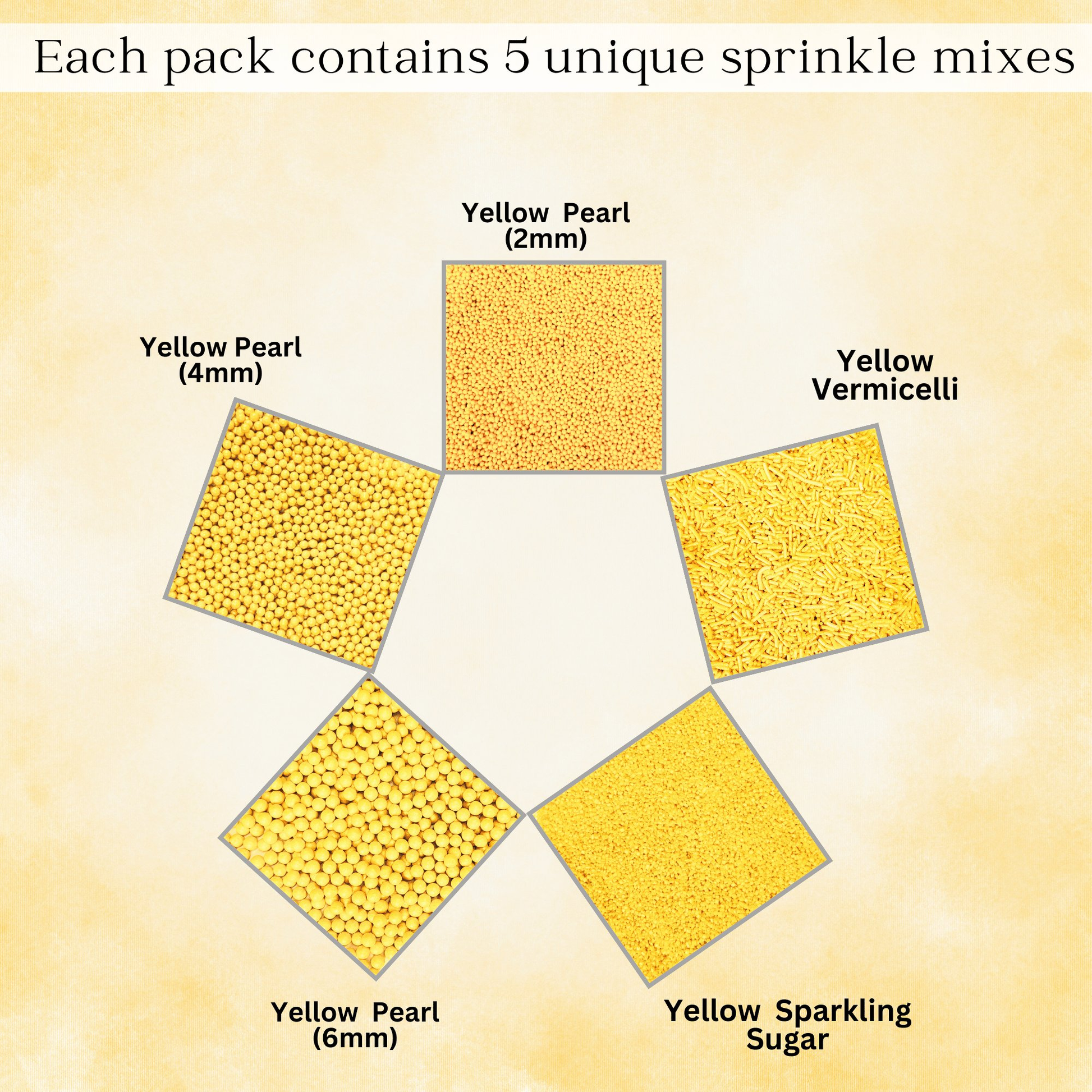 Confect Sprinkles for Cakes & Cupcakes Decoration | USP-25(Yellow)