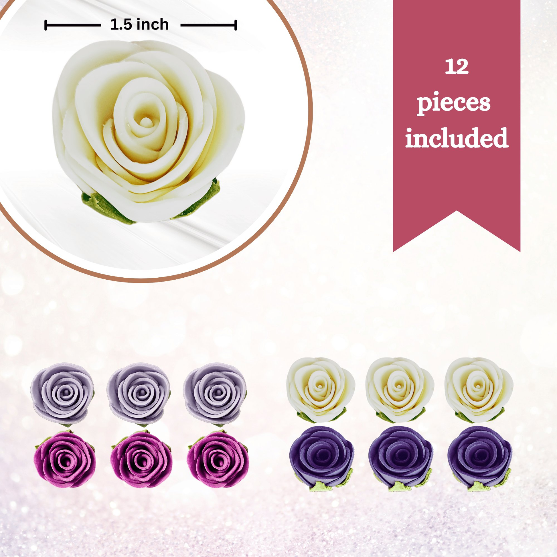 Confect Ombre- 6 | Edible Sugar Roses Topper