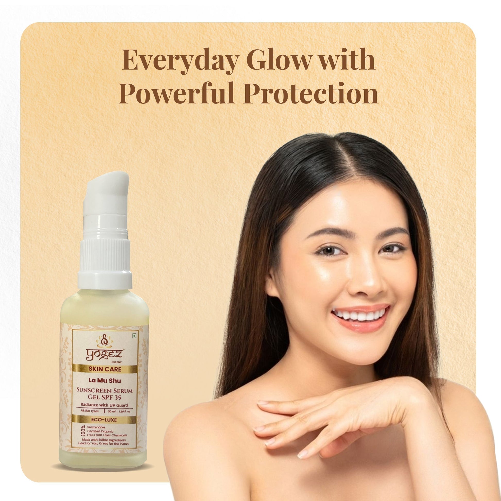 Yogez La Mu Shu Sunscreen Serum Gel SPF 35  Grab2Buy Yogez Grab2Buy