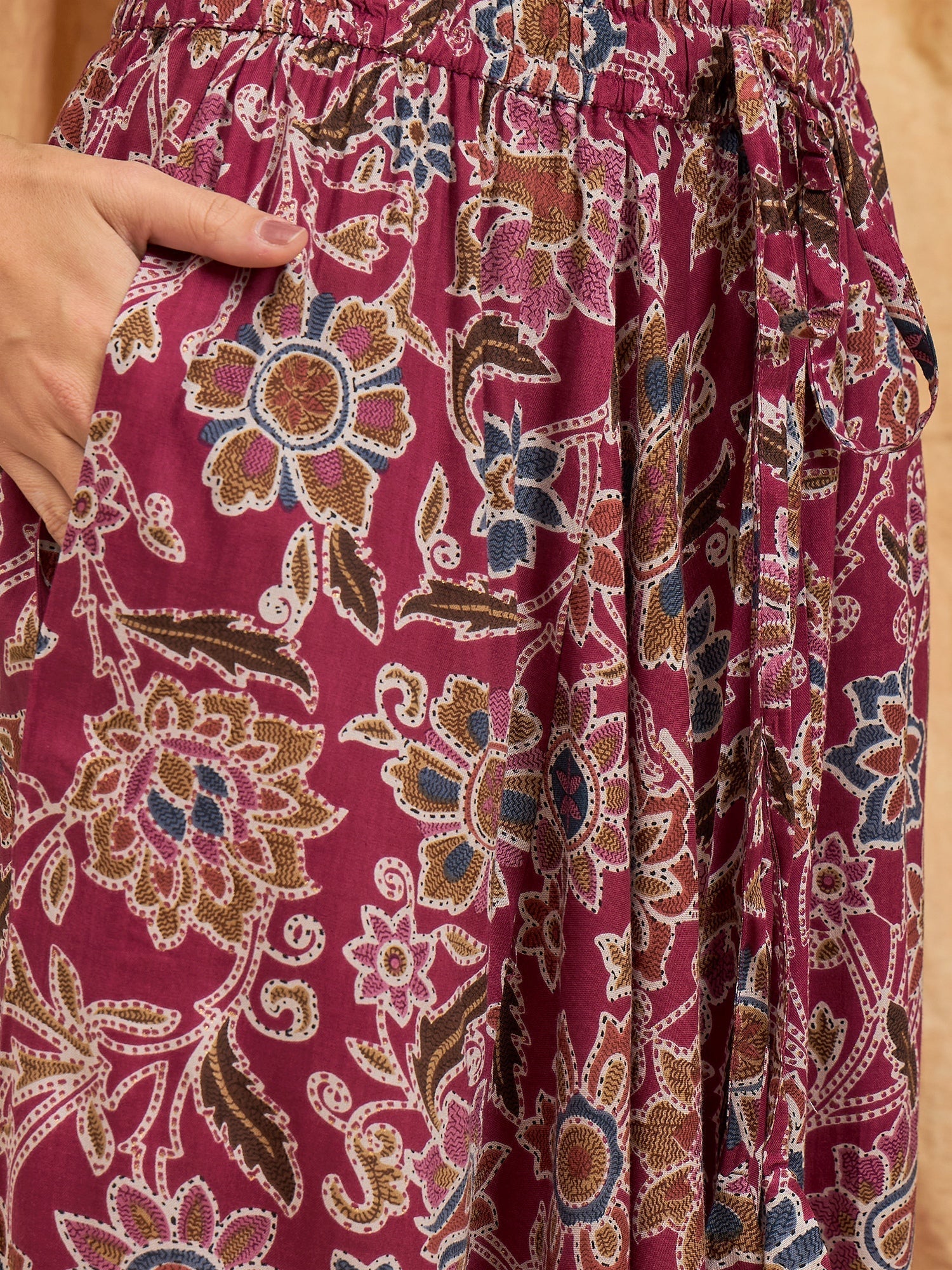 InWeave Burgundy Big Jaal Harem Pant 