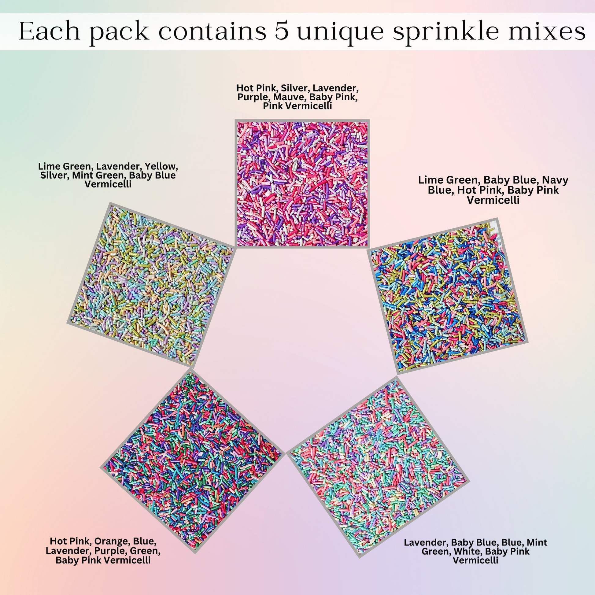 Confect Rainbow Magic Sprinkles | (02) Mix Colourful Sprinkles