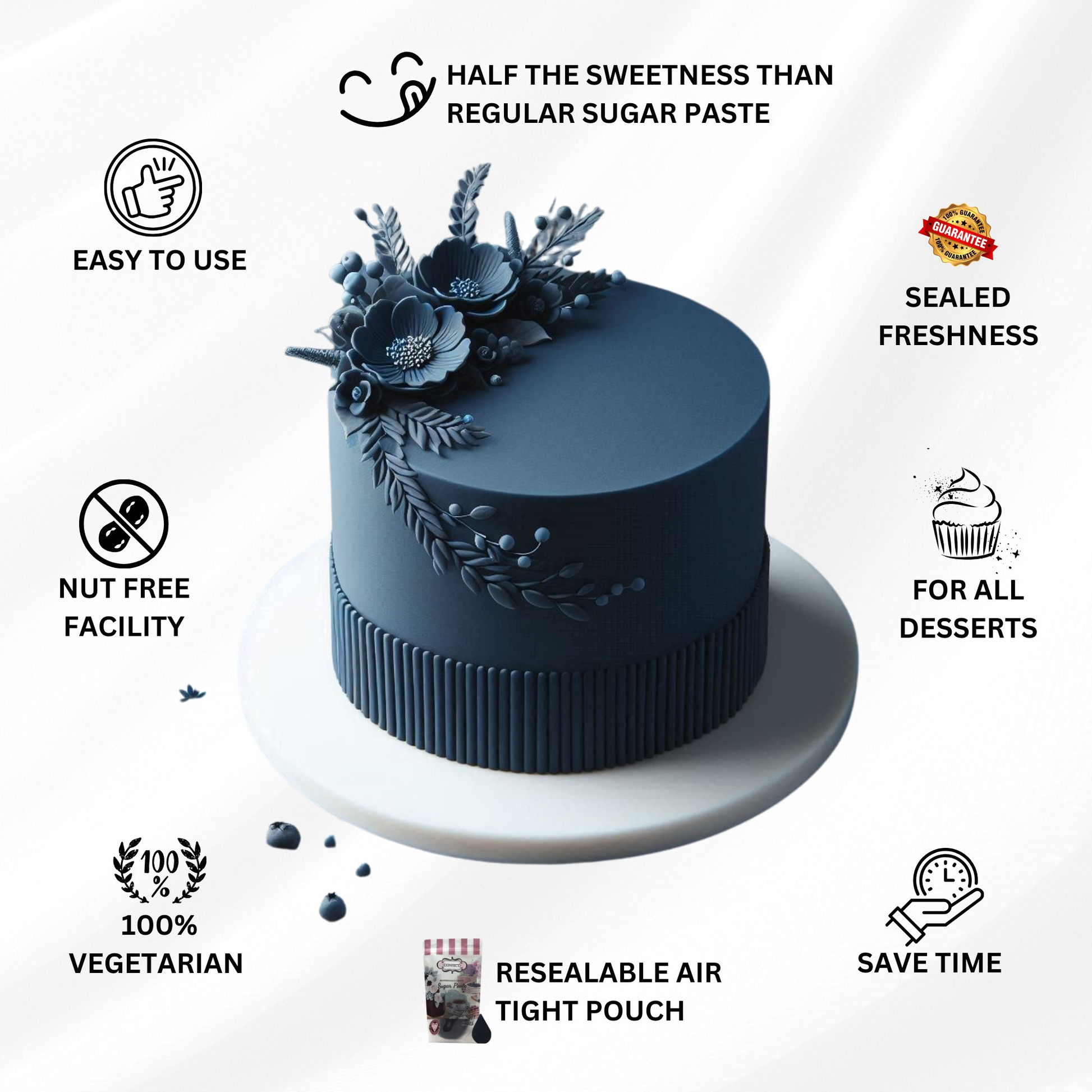 Confect Night sky Navy Fondant | Edible Sugarpaste