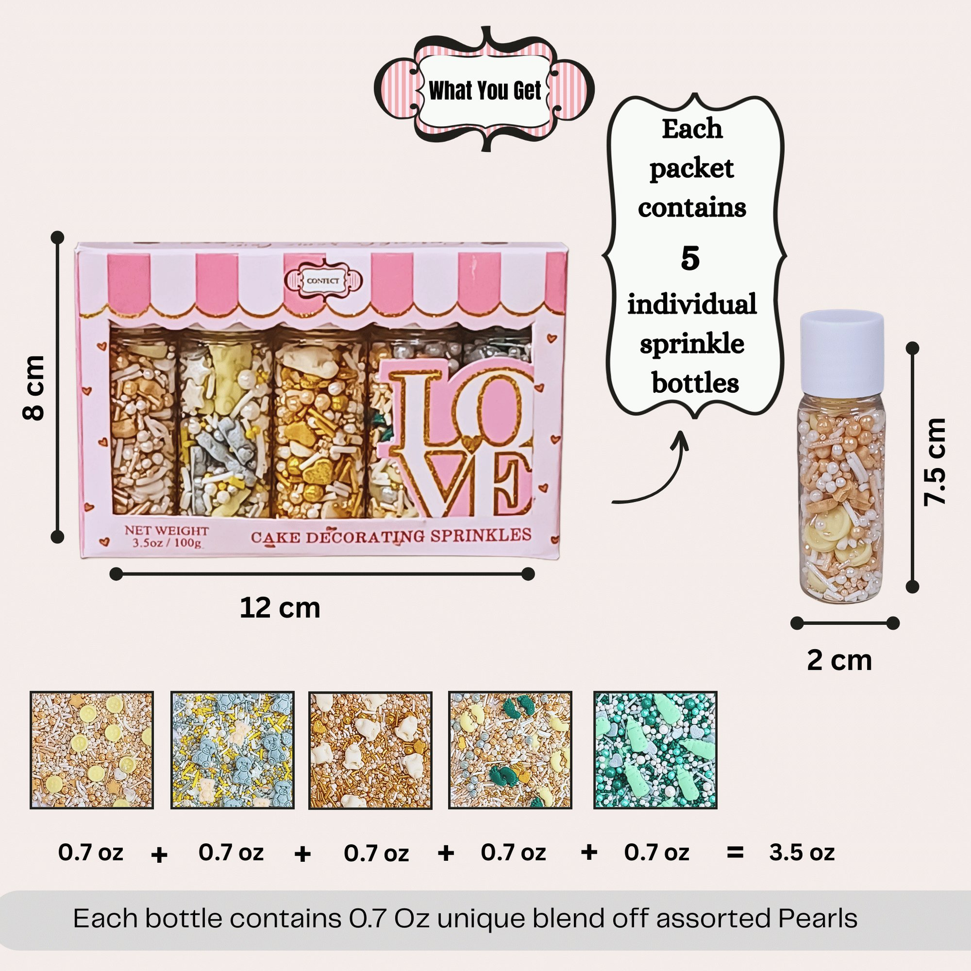 Confect Baby Shower Sprinkles | Birthday Sprinkles Pack of 5 (BABY SHOWER -06	)