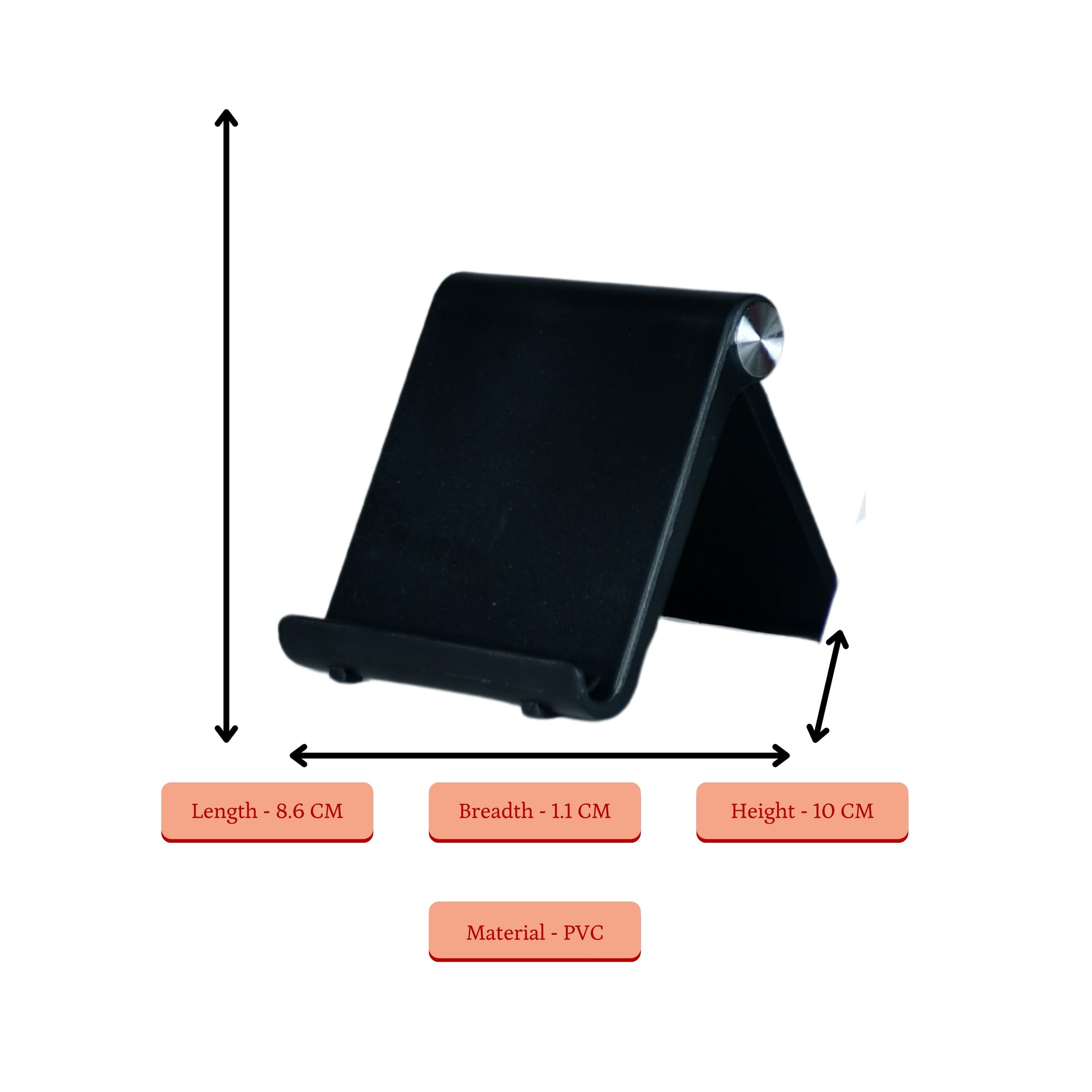 Sowpeace Trendy Adjustable Silver Tablet Stand with Black Hinges