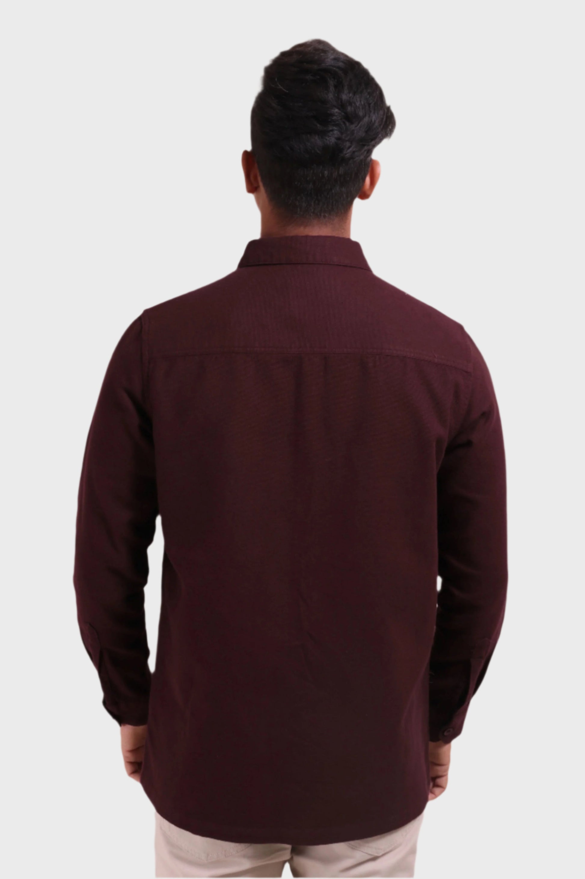 Xkind Dark Maroon Textured Shacket  Grab2Buy Xkind Grab2Buy