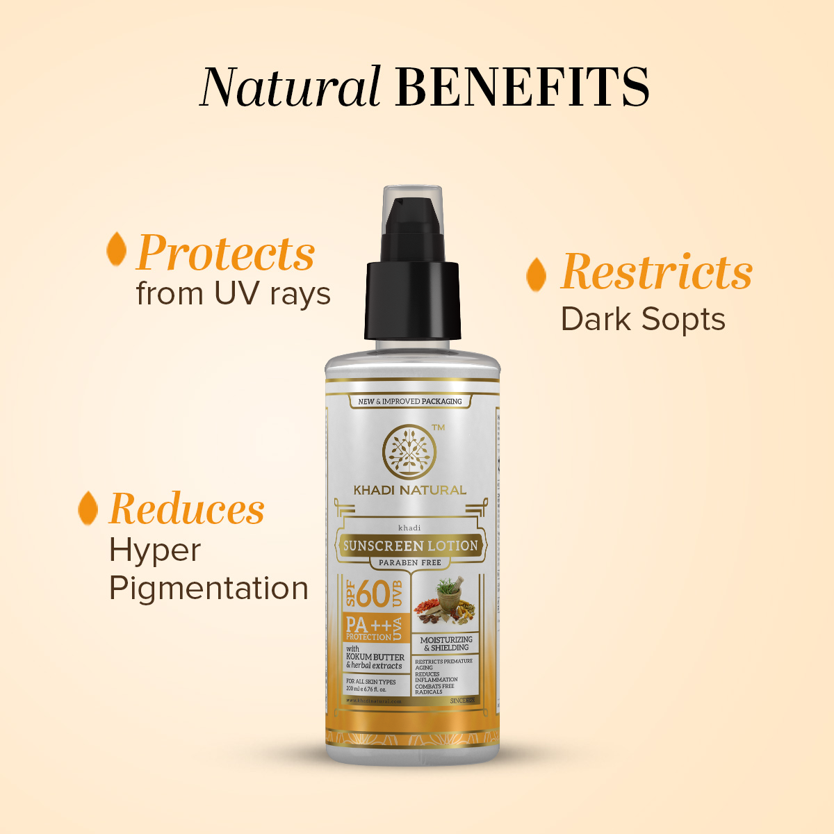 Khadi Natural Sunscreen Moisturising Lotion - SPF 60 - 100ml 