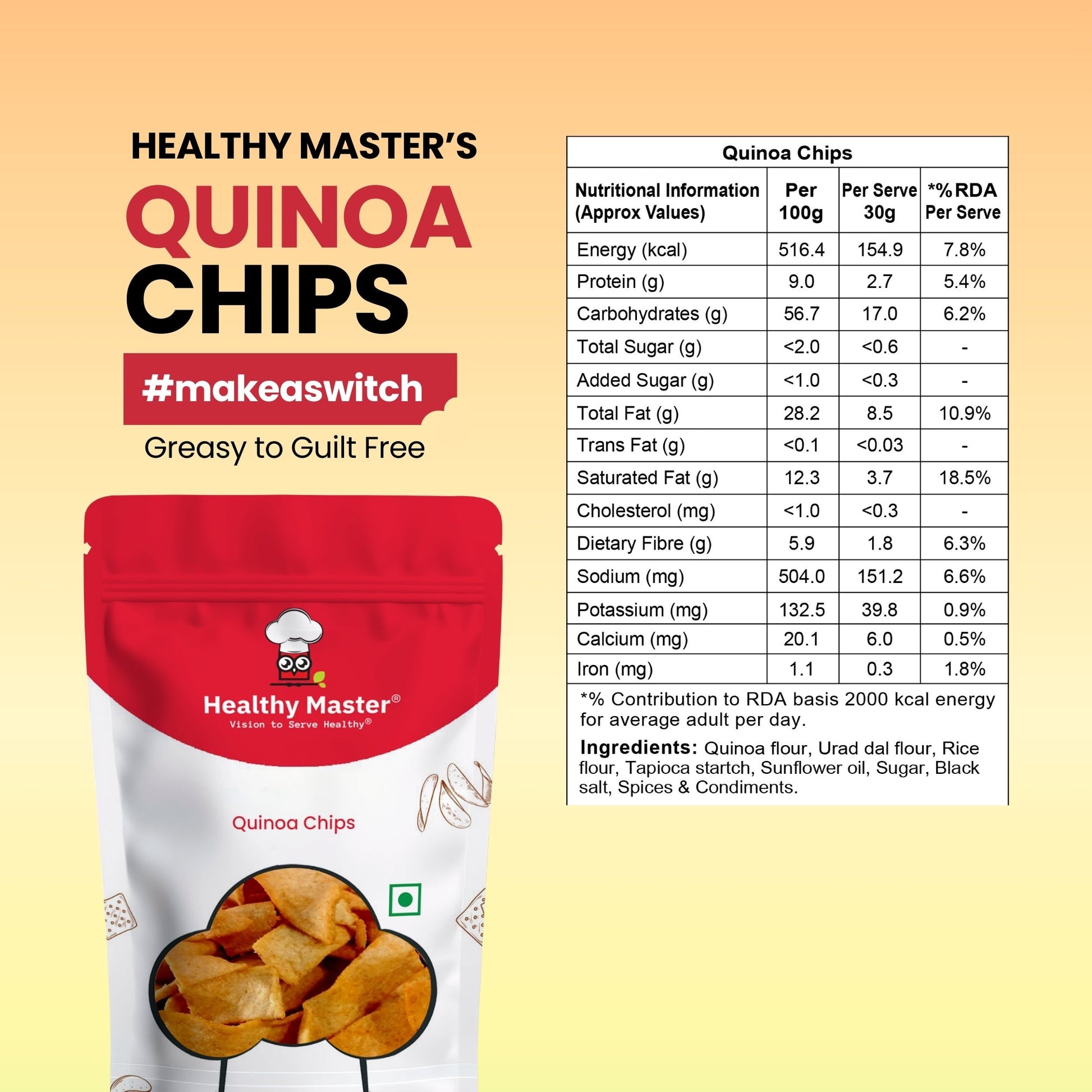 Healthy Master Light & Crispy Quinoa Chips | Millet Chips 