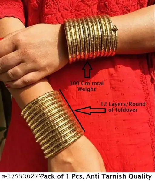 Tehzeeb Creations Women's Golden Viral Spiral Bangle For Girl And Women | Grab2Buy