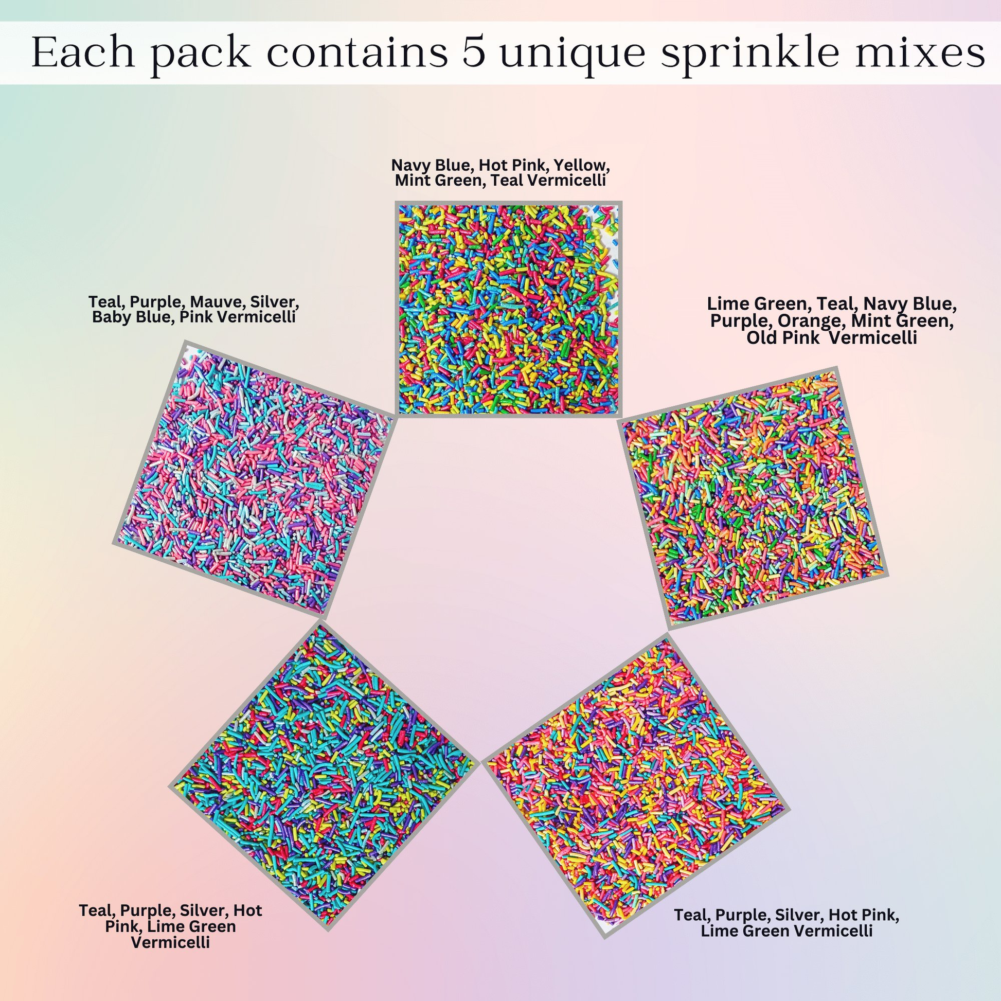 Confect Rainbow Magic Sprinkles | (03) Mix Colourful Sprinkles