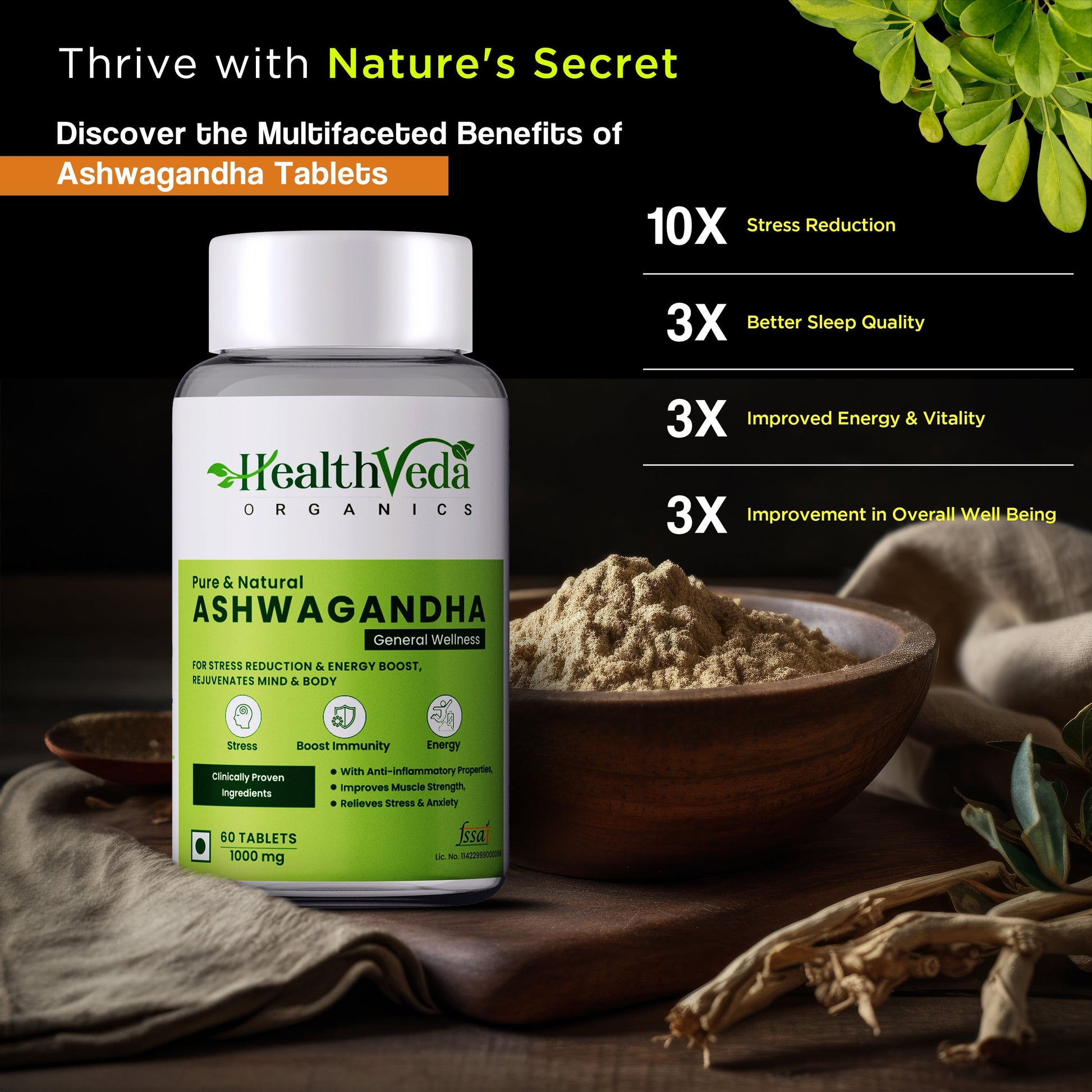 Health Veda Organics Ashwagandha Tablets 
