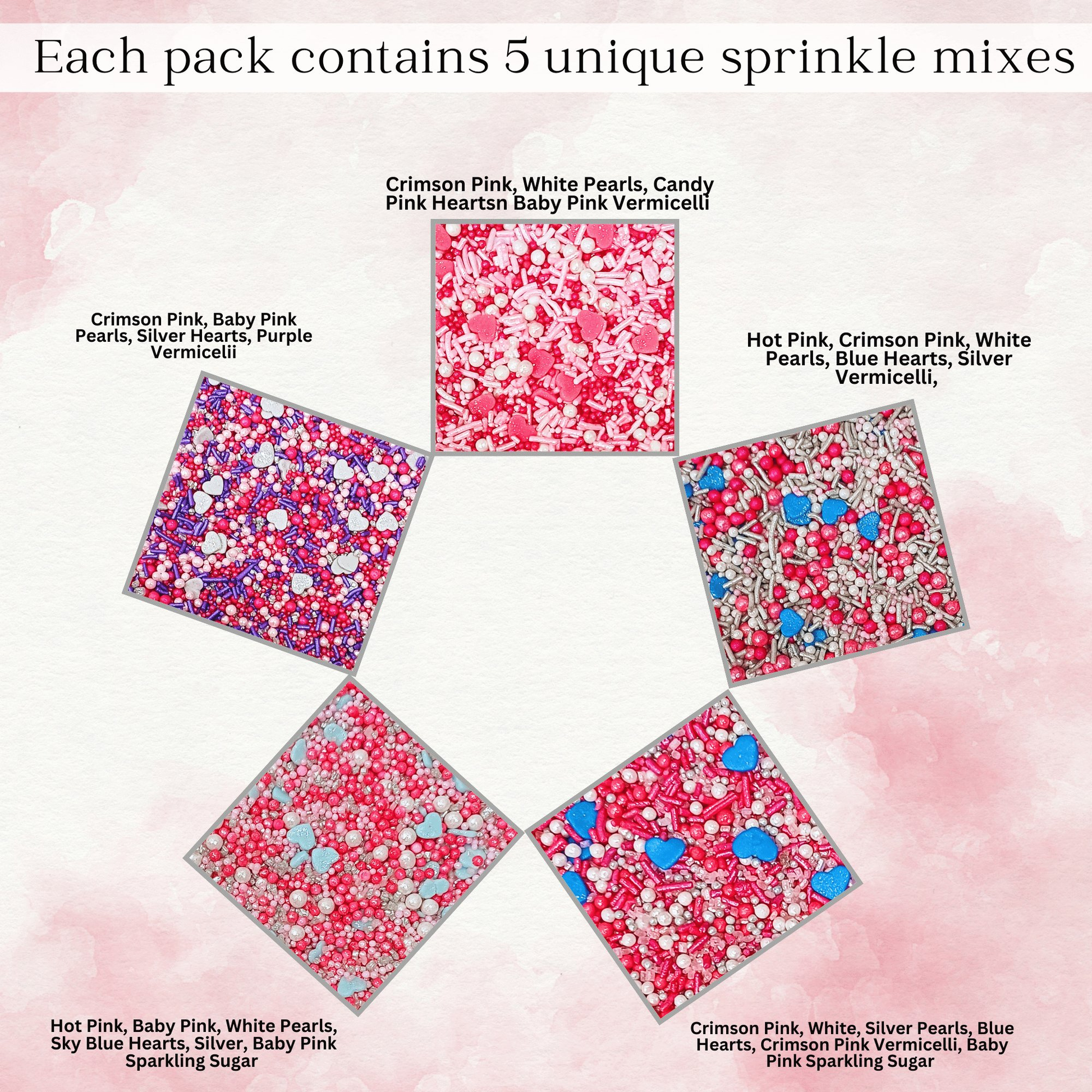 Confect Valentine Sprinkles | 16 Edible Decoration for Baking & Dessert  Grab2Buy Confect Grab2Buy
