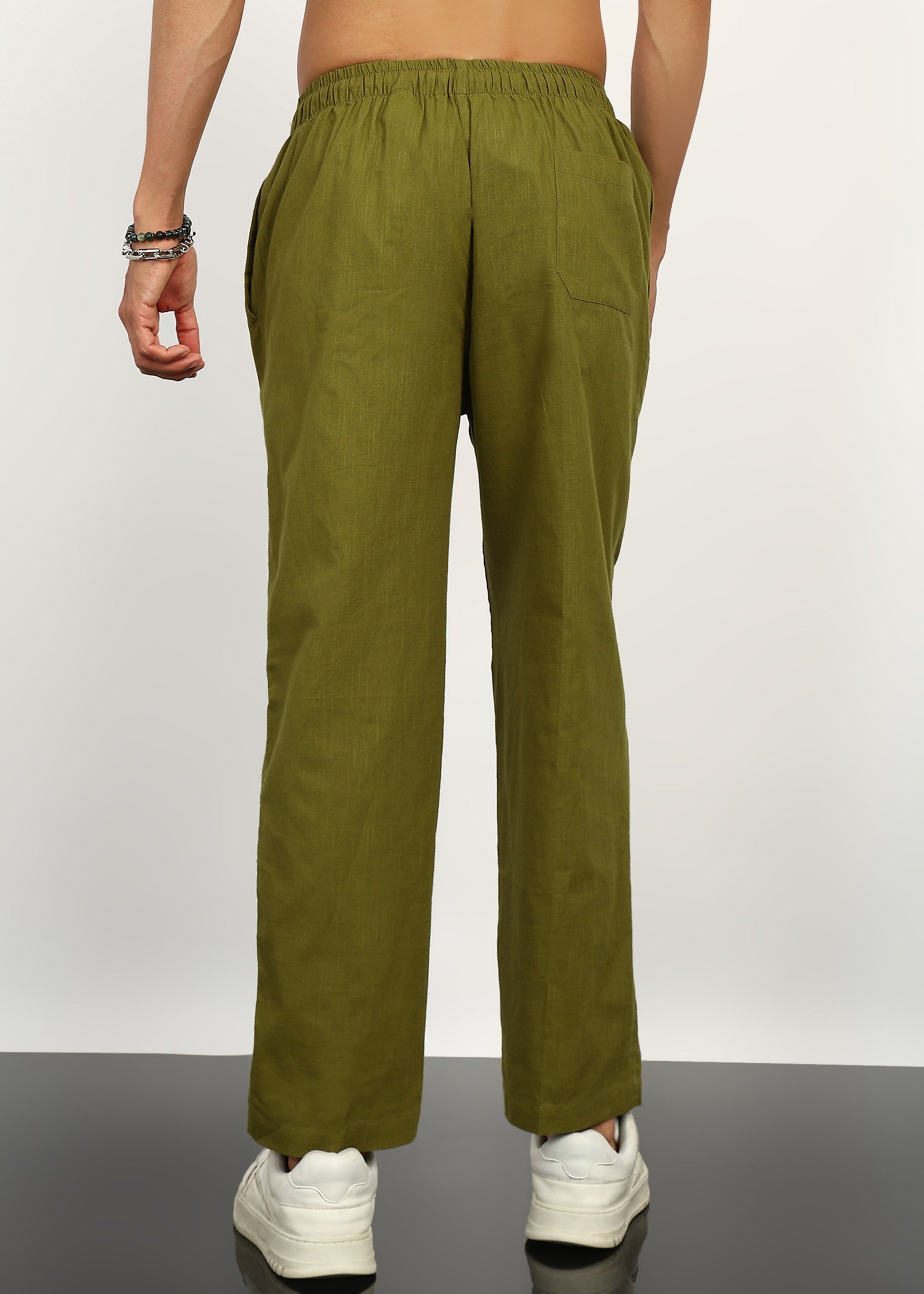 Fabmade Olive Linen Trousers