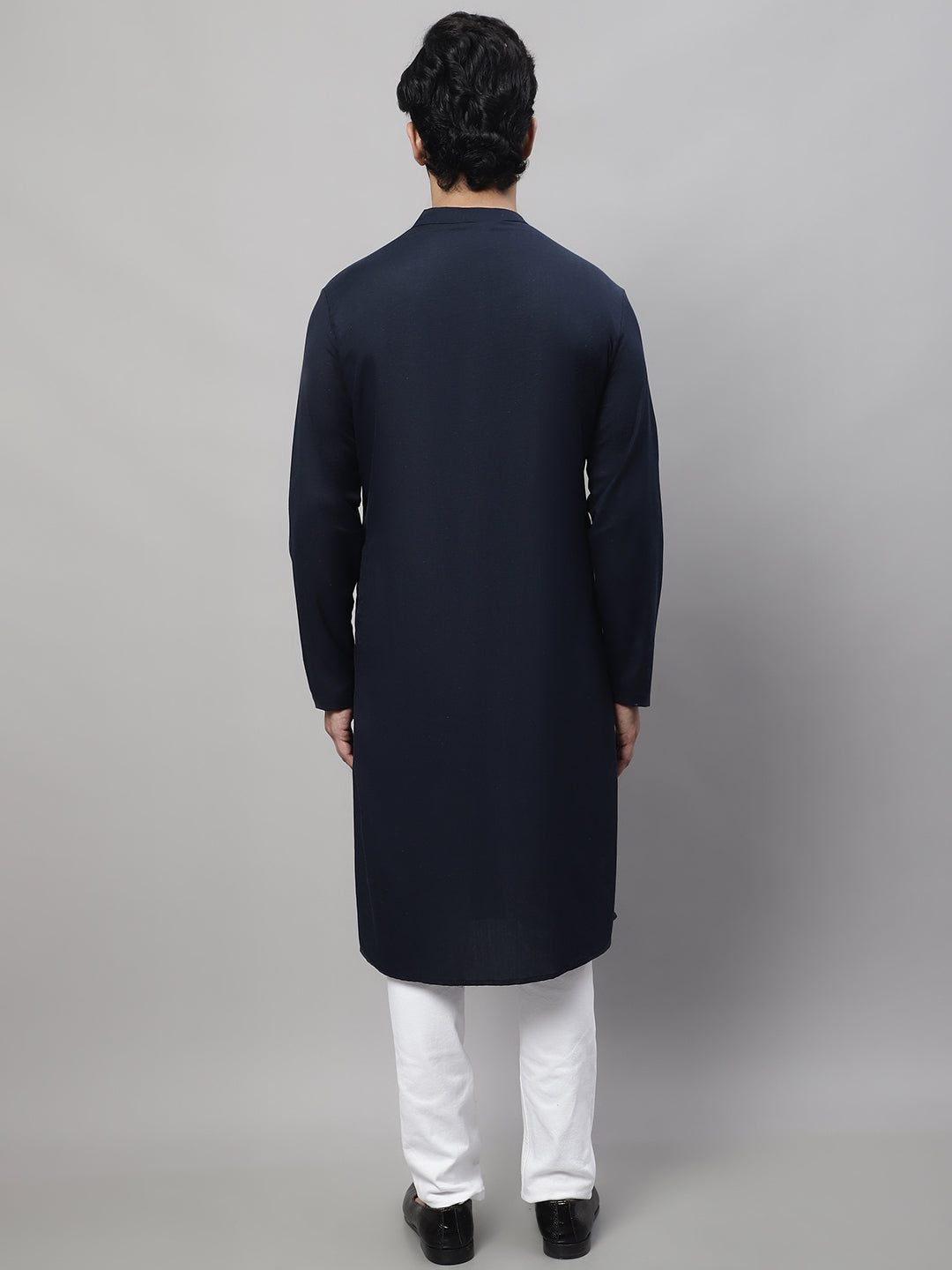 Even Apparels Blue Sherwani Kurta With Asymetrical Cut 