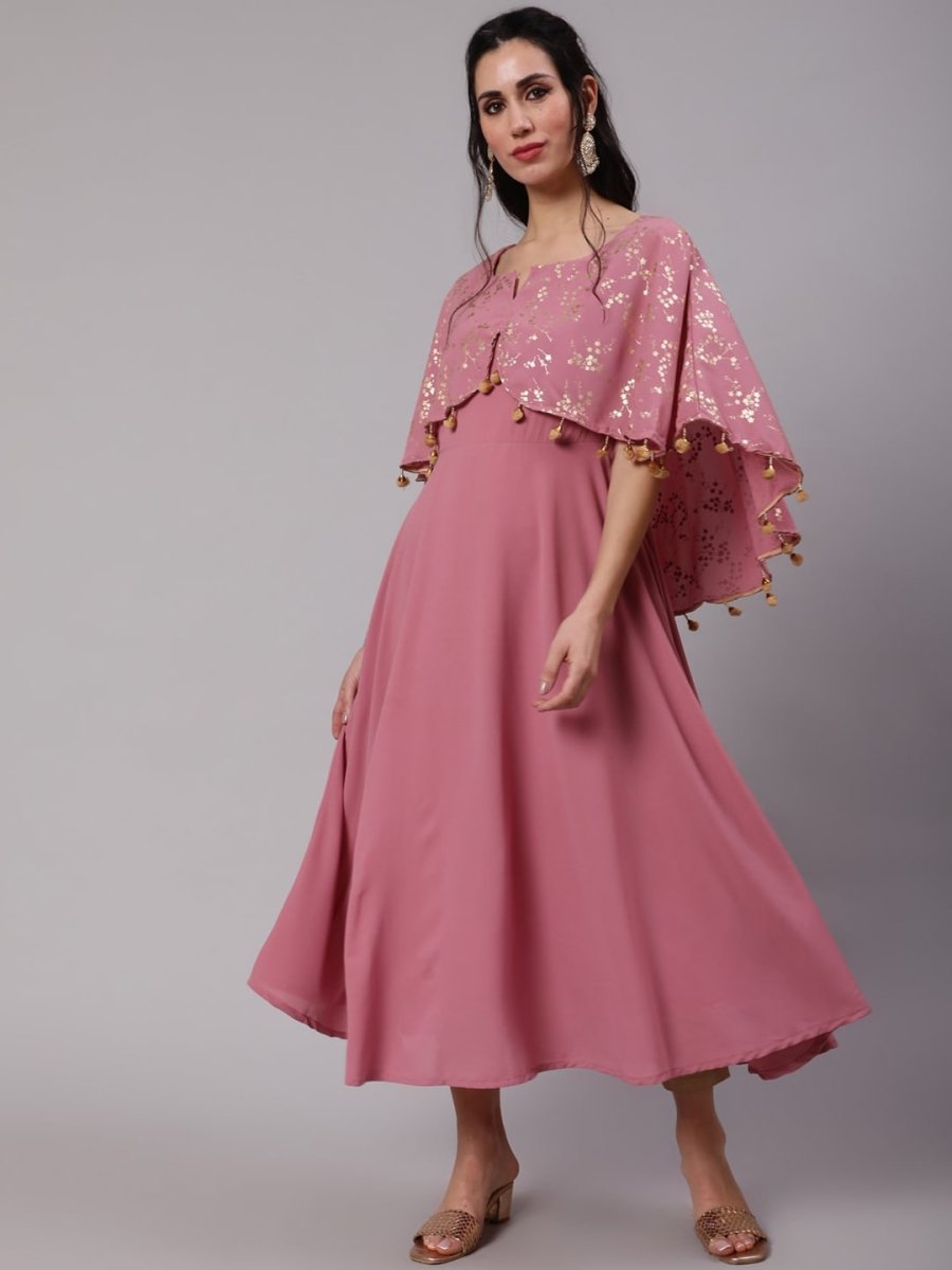 Aks Yoke Design Flared Sleeves Georgette Anarkali Kurta