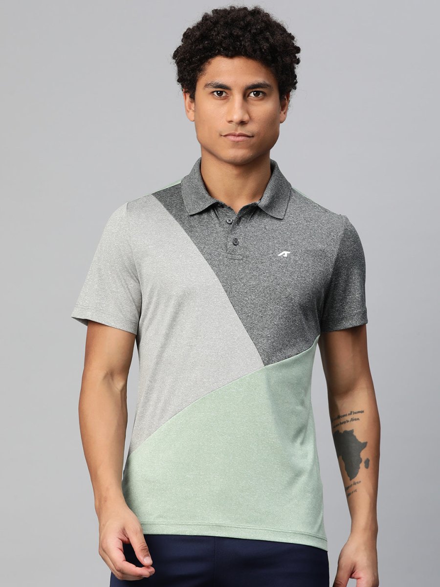 Alcis Colourblocked Polo Collar Anti Static Slim Fit T-shirt 