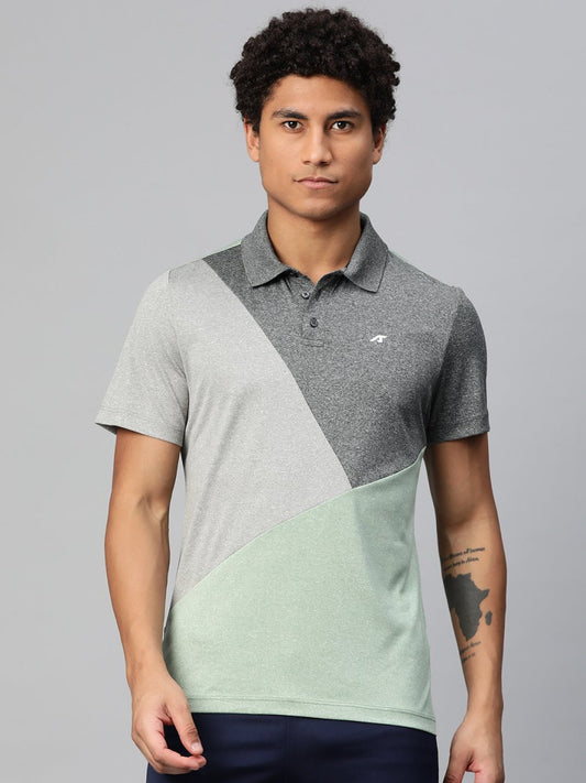 Alcis Colourblocked Polo Collar Anti Static Slim Fit T-shirt 