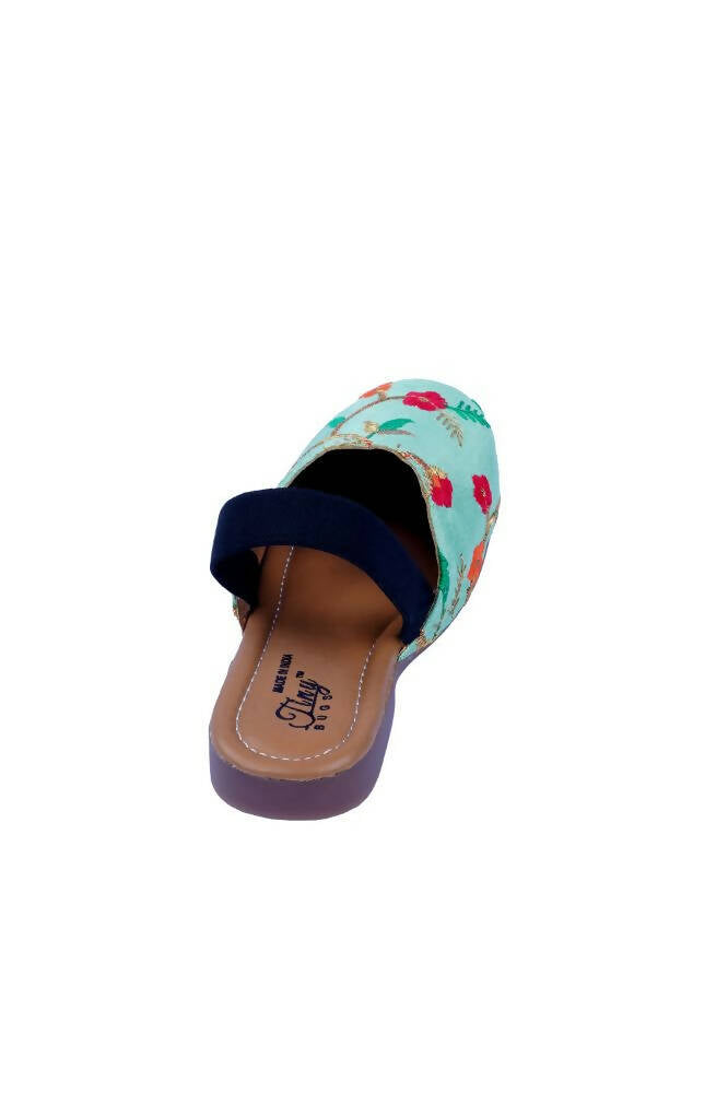 Tiny Bugs Girls Embroidered Strap Ethnic Jutis-Green  Grab2Buy Tiny Bugs Grab2Buy
