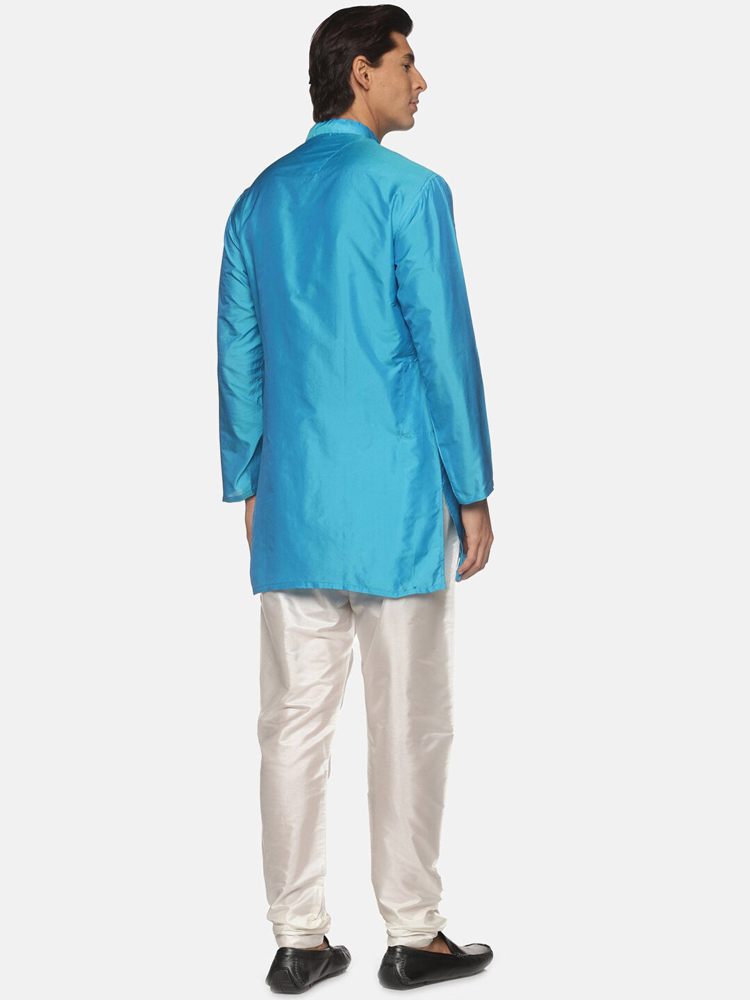 Sethukrishna Men Turquoise Blue Kurta with Pyjamas
