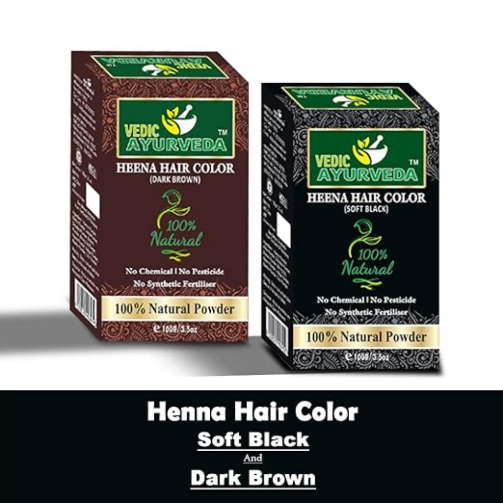 VedicAyurveda Natural Soft Black Henna Hair Color & Natural Dark Brown Henna Hair Color  Grab2Buy VedicAyurveda Grab2Buy