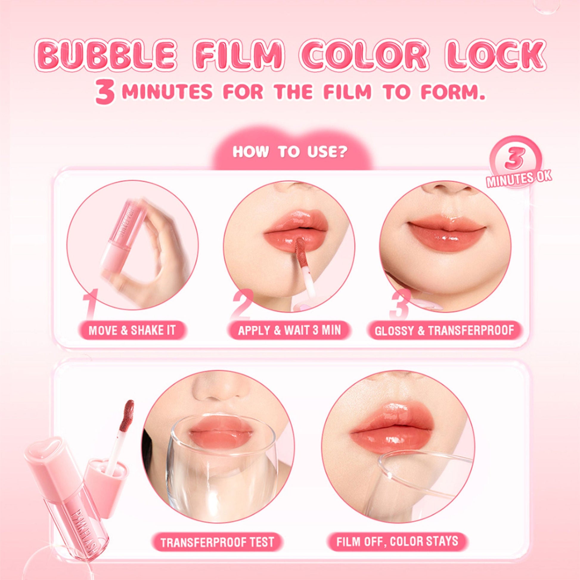 PINKFLASH Watery Transferproof Lip Tint - Pk01 Sakura Bubble