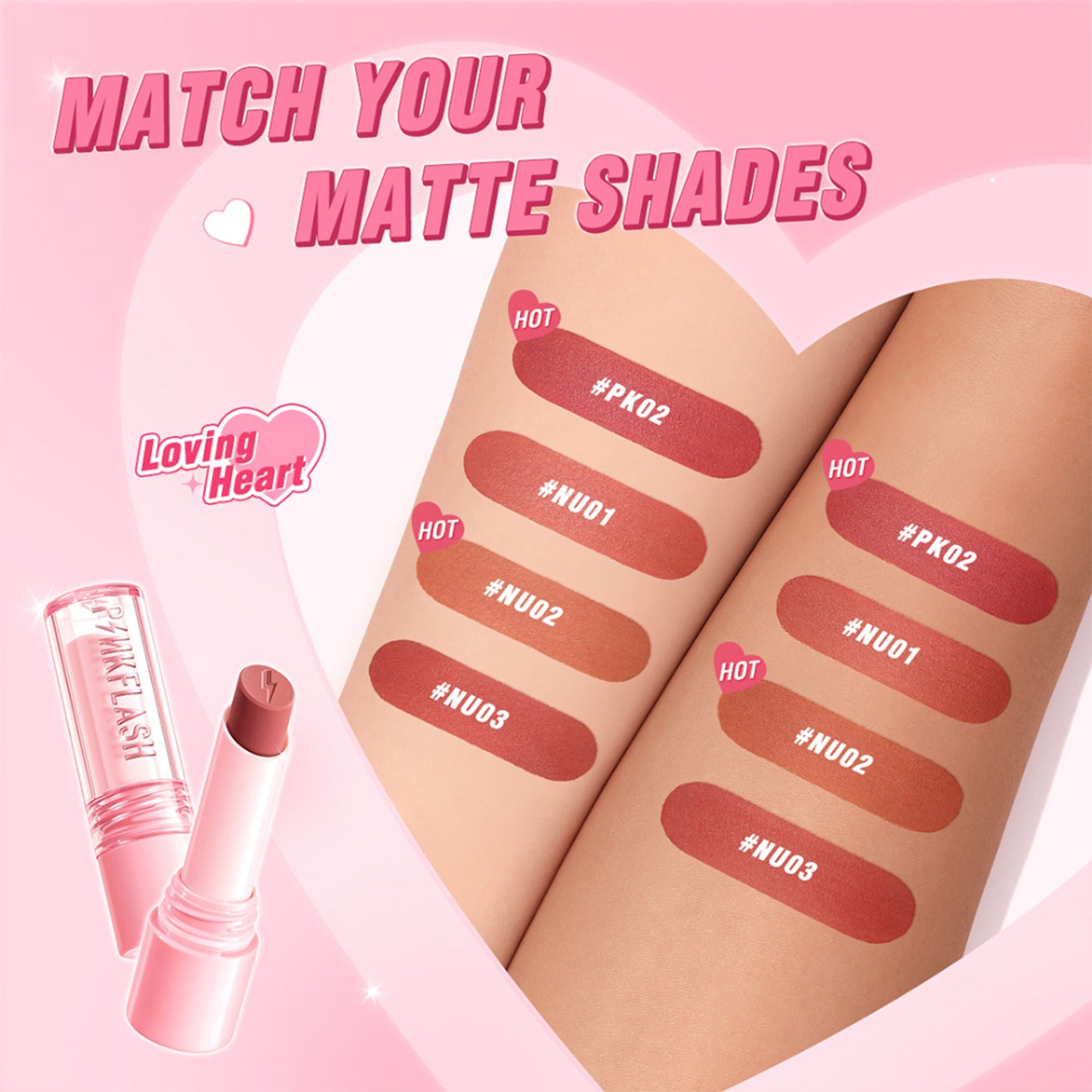 PINKFLASH Lasting Matte Lipstick - NU02 Daily Nude