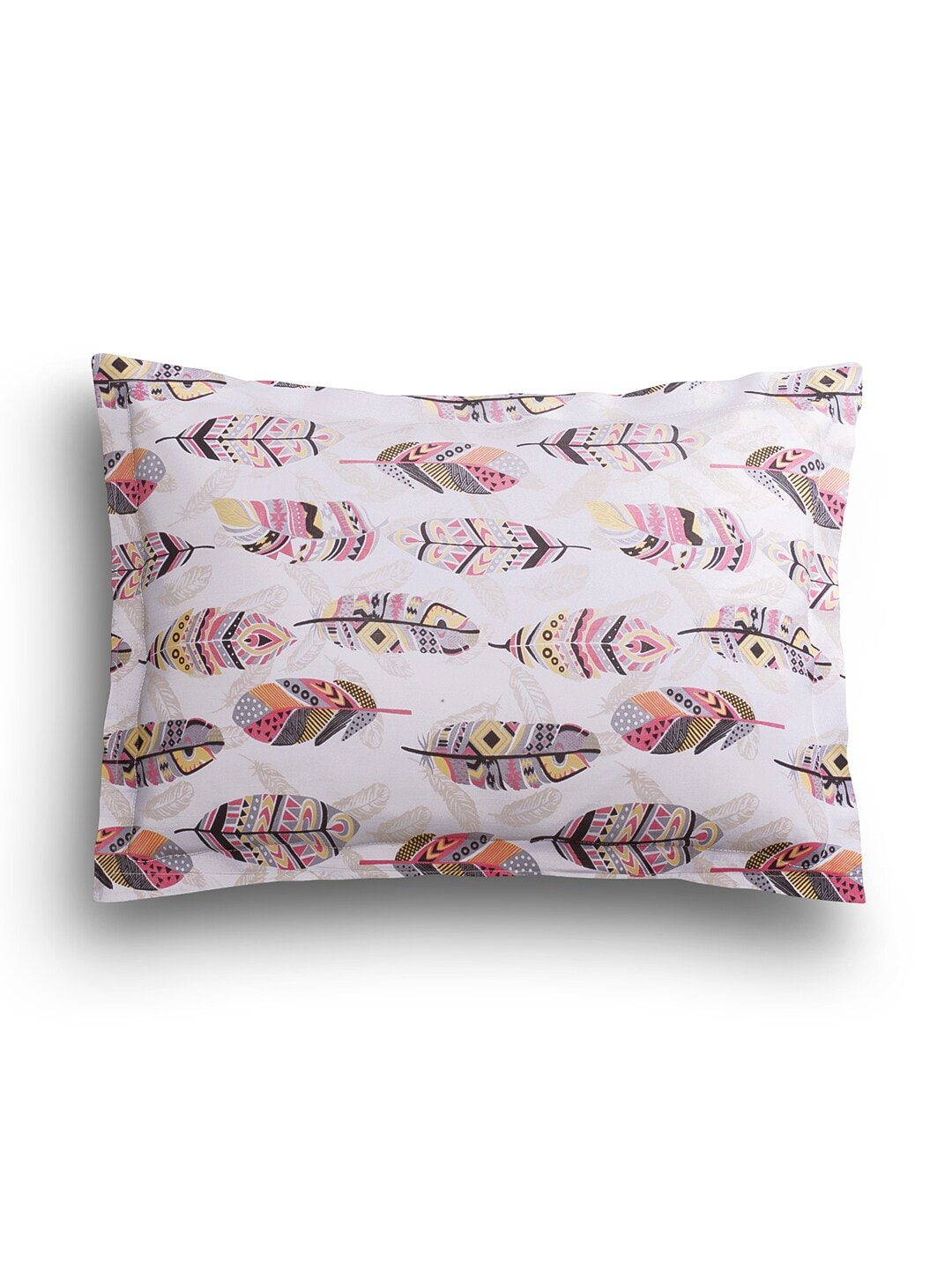 SEJ by Nisha Gupta White & Pink 144 TC Cotton King Bedsheet with 2 Pillow Covers - Distacart