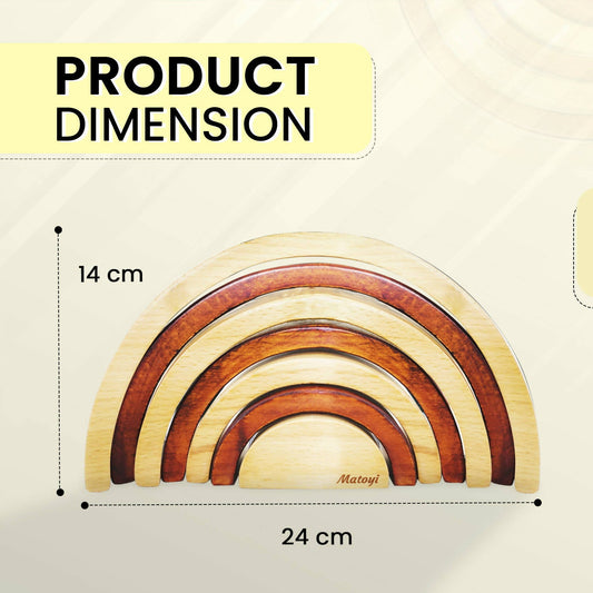 Matoyi Wooden Arch Shaped Stacker Multicolor - 7 Piece - Grab2buy