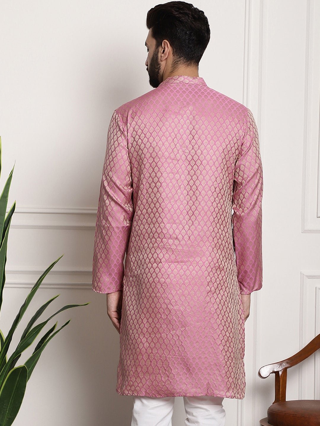 Sojanya Ethnic Motifs Jacquard Silk Cotton Kurta 