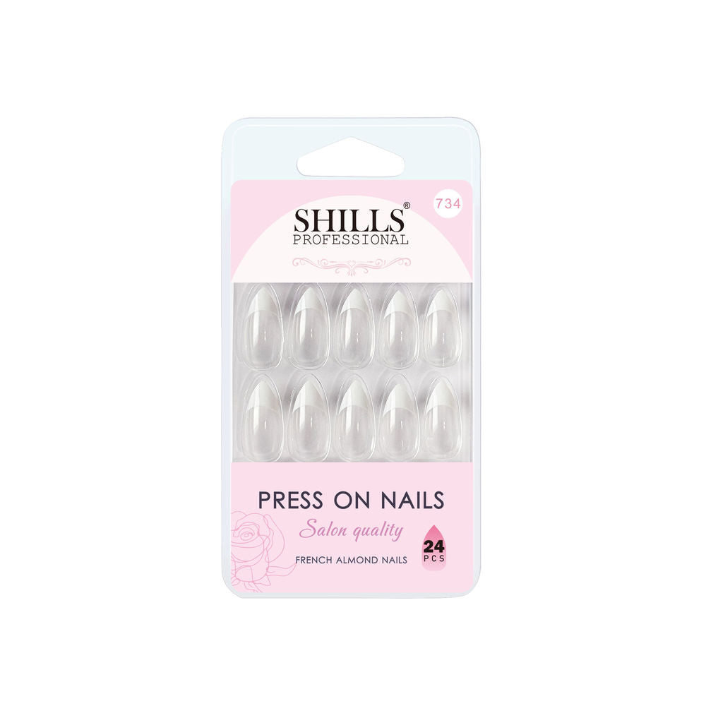 Shills Professional Reusable Press On Nails French Almond - SPN734