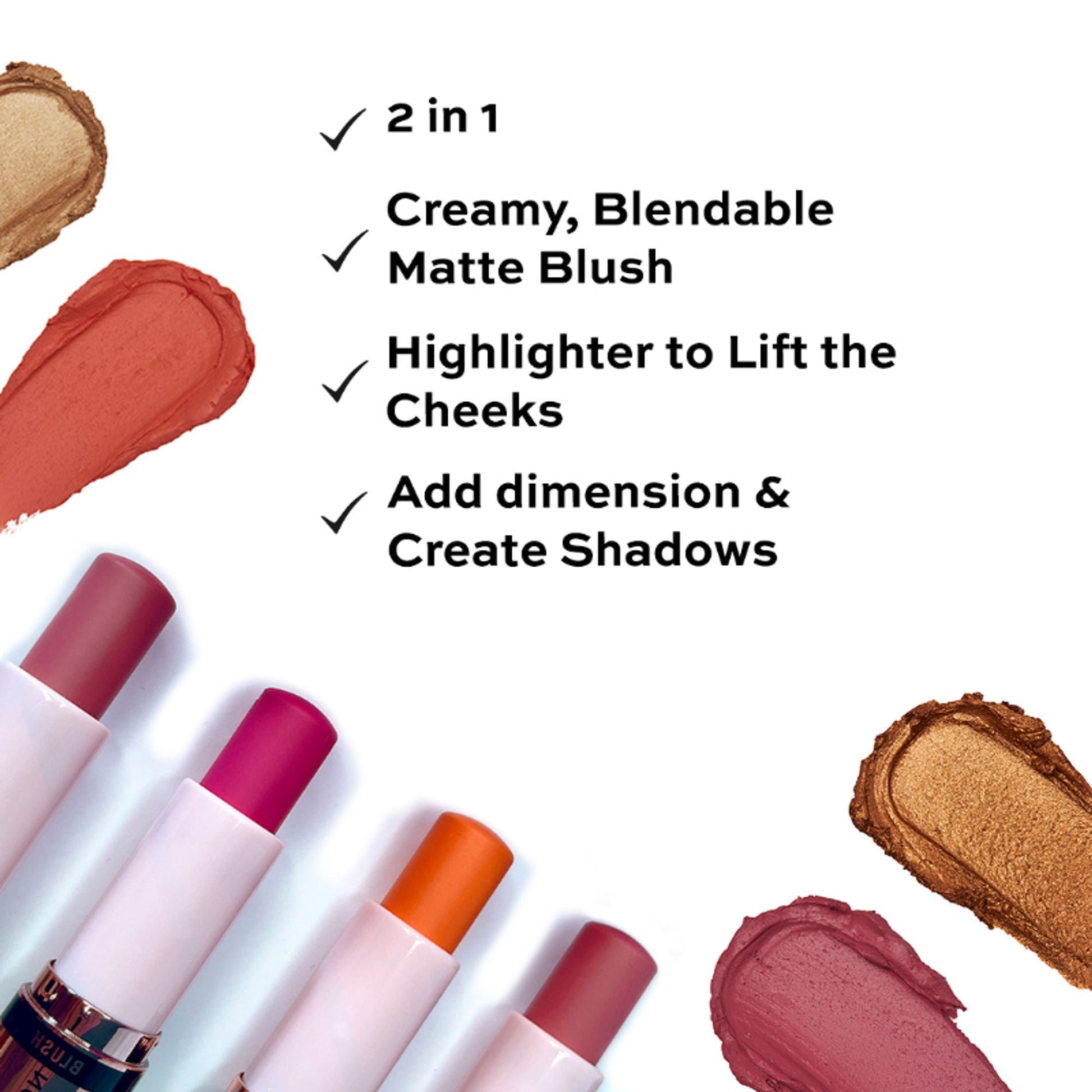 Makeup Revolution Blush & Highlight Stick - Coral Dew