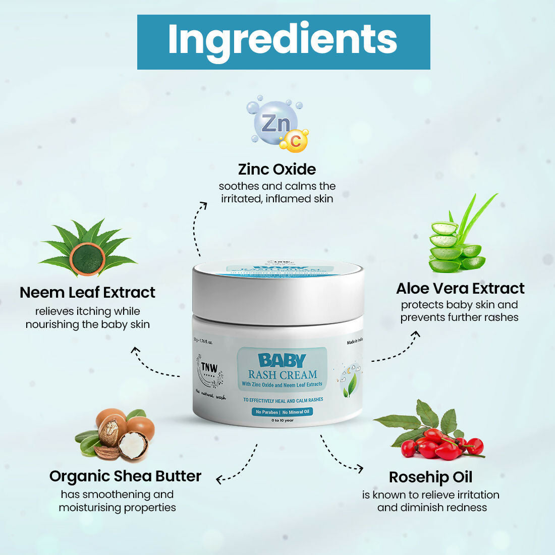The Natural Wash Diaper Rash Cream for Babies 