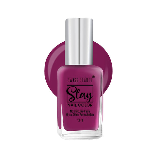Swiss Beauty Slay Nail Color With Ultra Shine Formulation - 70 Violet