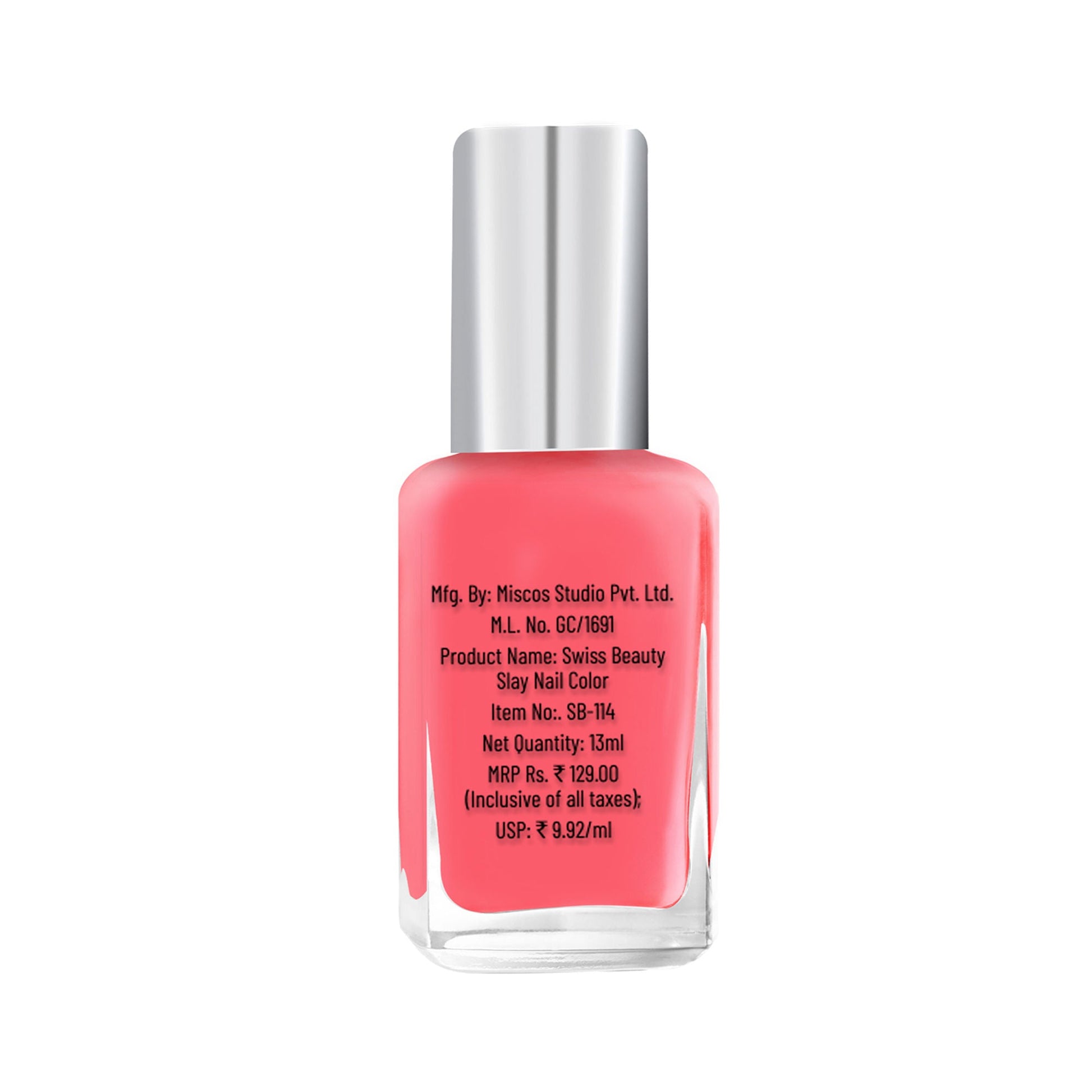 Swiss Beauty Slay Nail Color With Ultra Shine Formulation - 75 Princess Pink