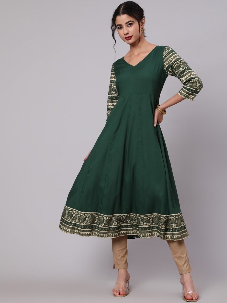 Aks Floral Printed Anarkali Kurta