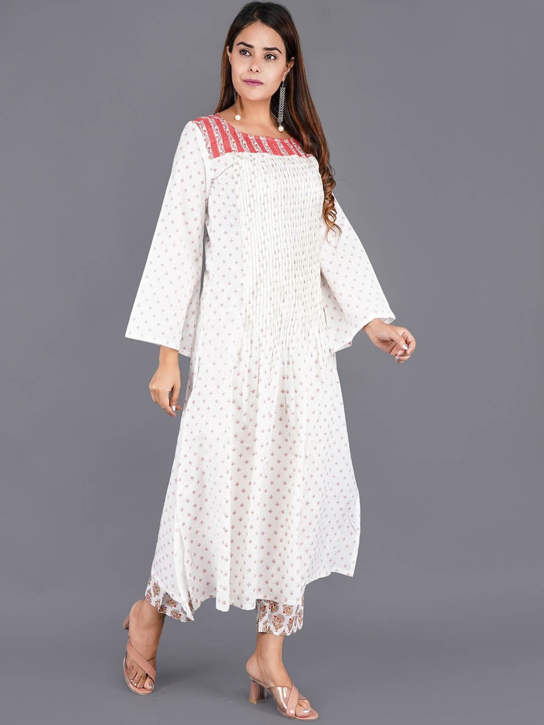 HERE&NOW Women Ethnic Motifs Flared Sleeves Indie Prints Kurta