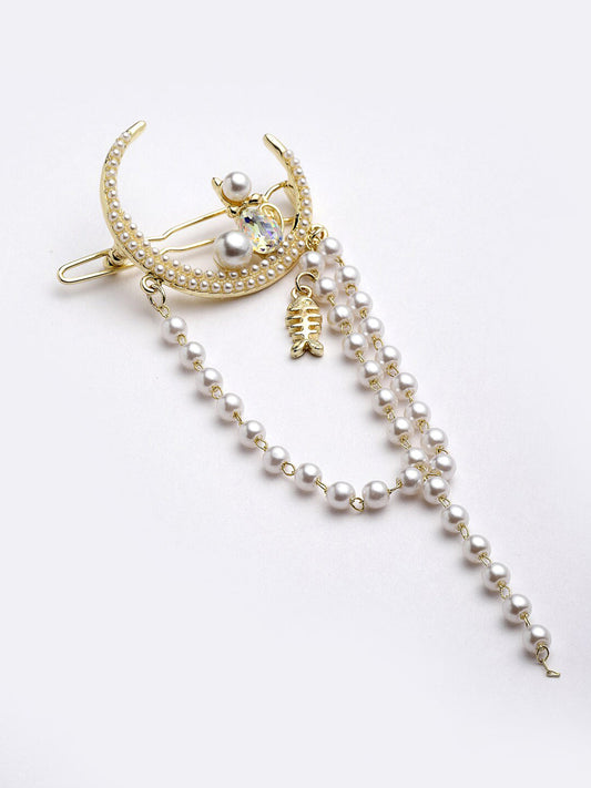 Panash Women Gold-Toned Embellished Bumpit Hair Pin - Grab2buy