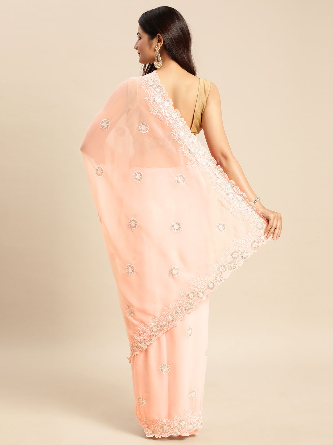 kasee Floral Zari Pure Georgette Saree