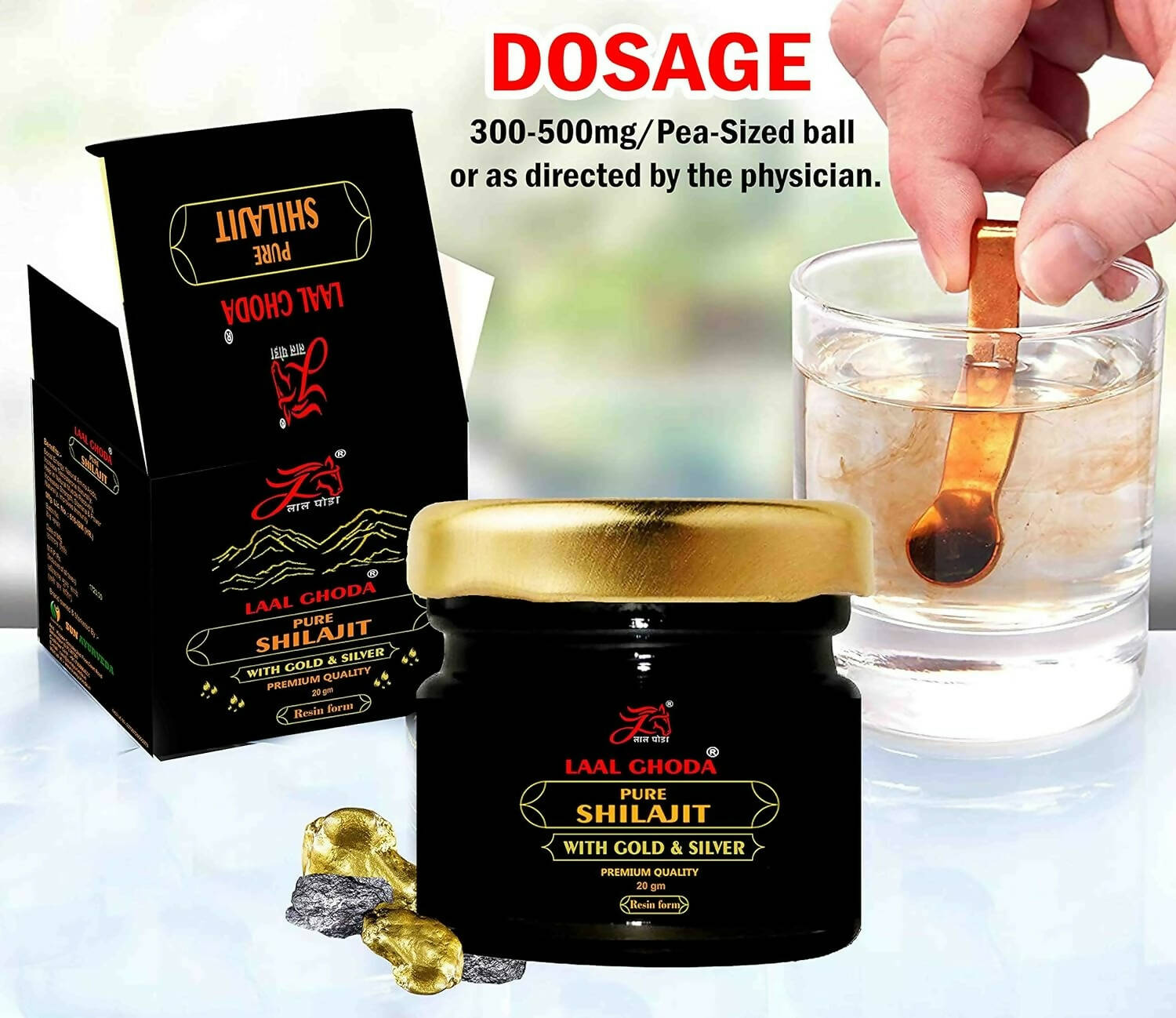 Laal Ghoda Pure Sj With Gold & Silver 