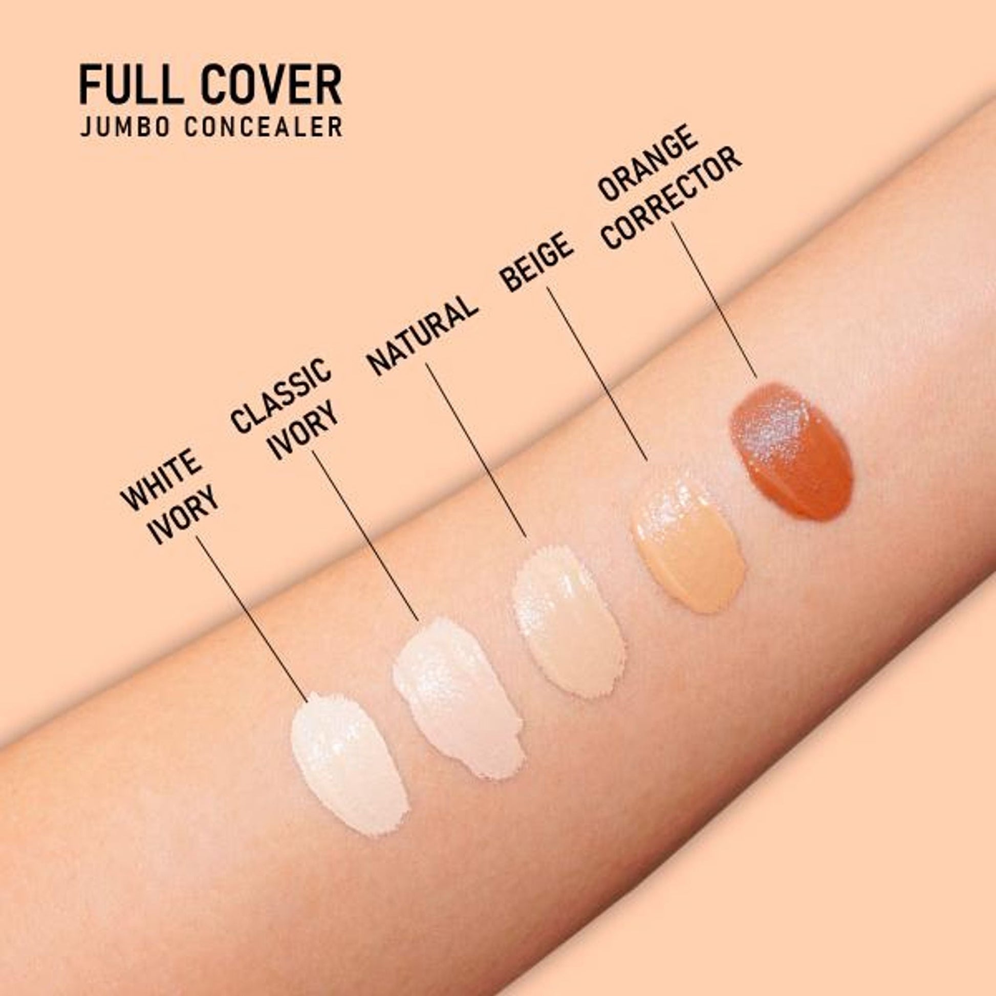 Matt Look Full Cover Jumbo Oil Control Perfect Coverage Concealer - Beige 
