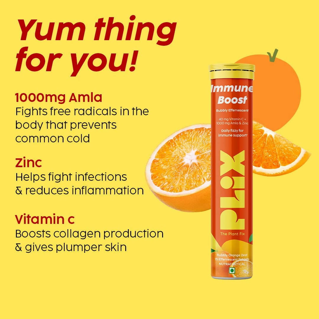 PLIX The Plant Fix Vitamin C Immunity Boost Effervescent Tablets - Orange 